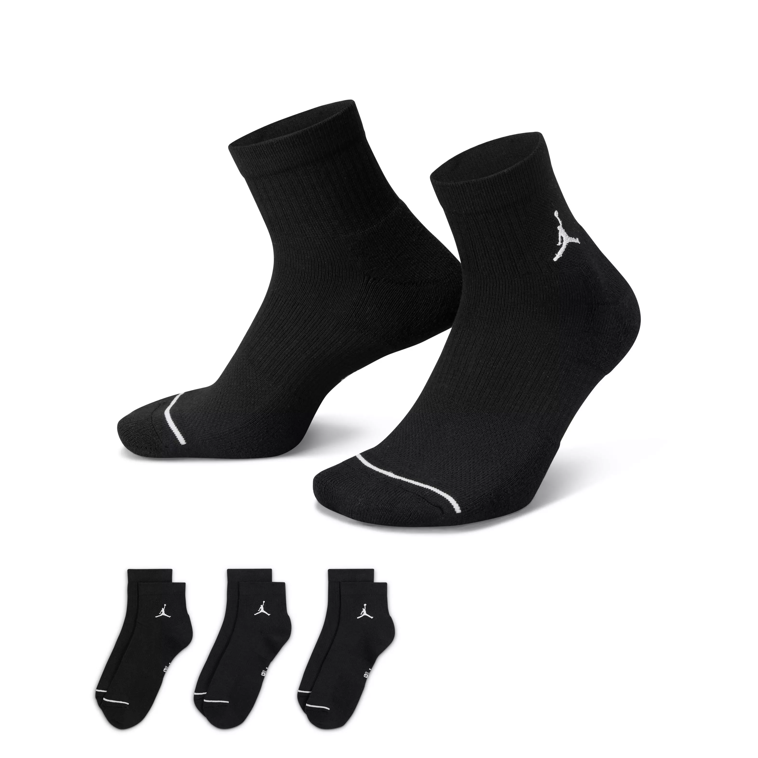 Wilson - Sport quarter socks, 3 pairs - Black. Colour: black. Size