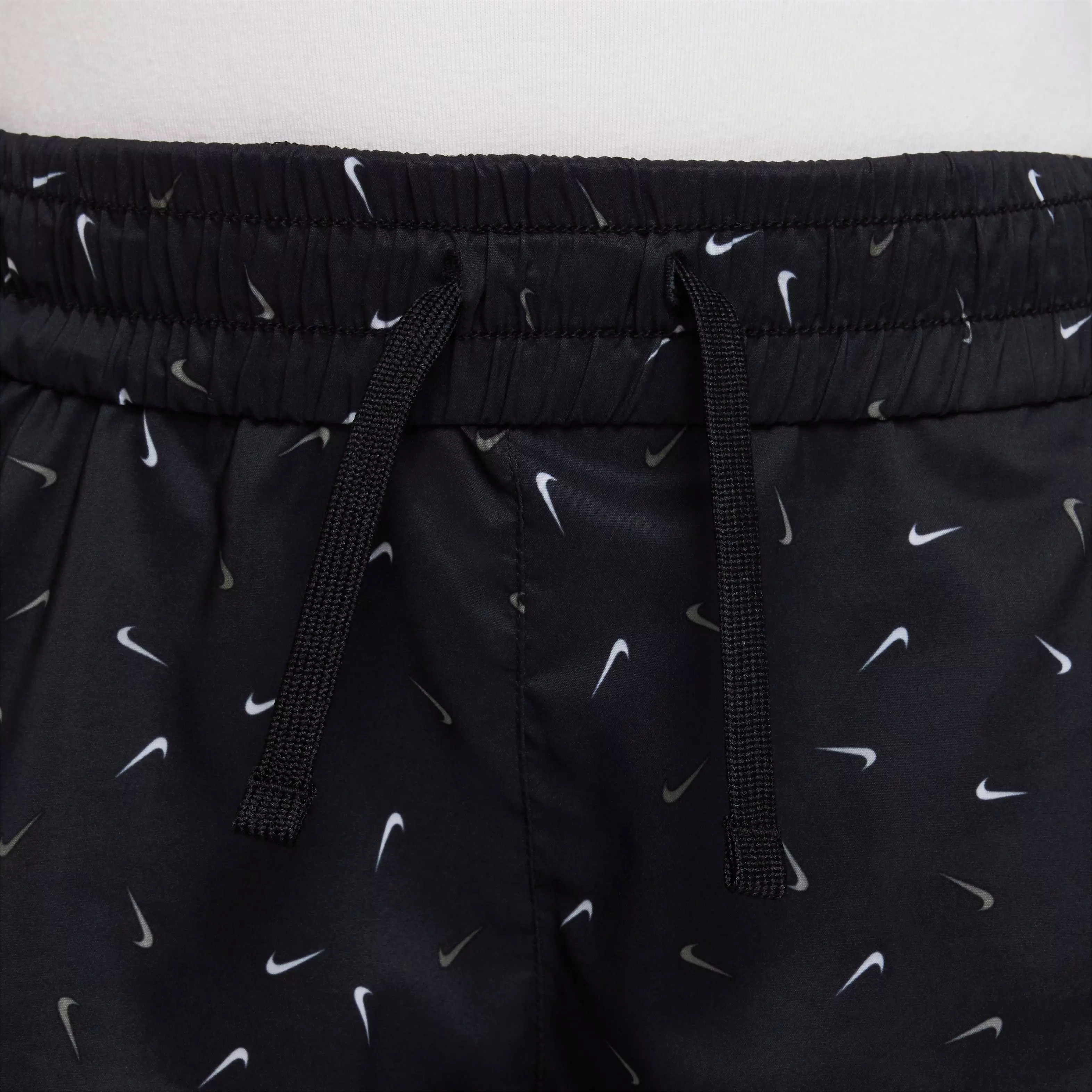 Nike Big Girls' Dri-FIT One High-Waisted Swoosh All Over Print Shorts - BLACK