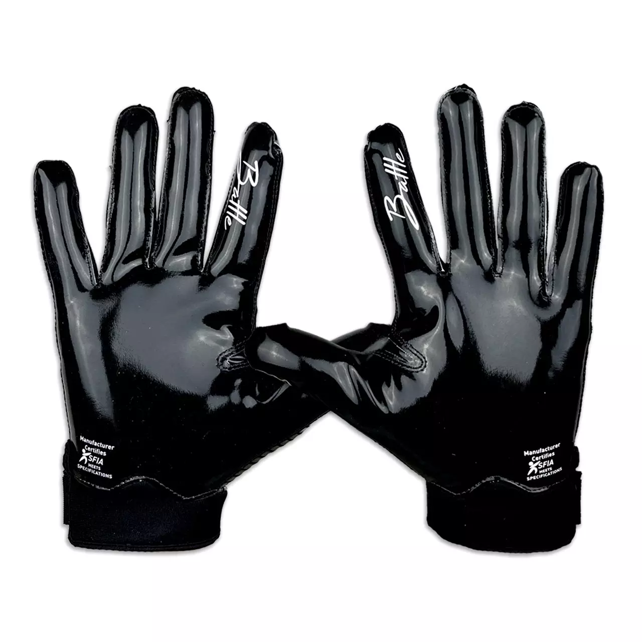 Battle Sports Skull Football Receiver Gloves - BLACK/WHITE