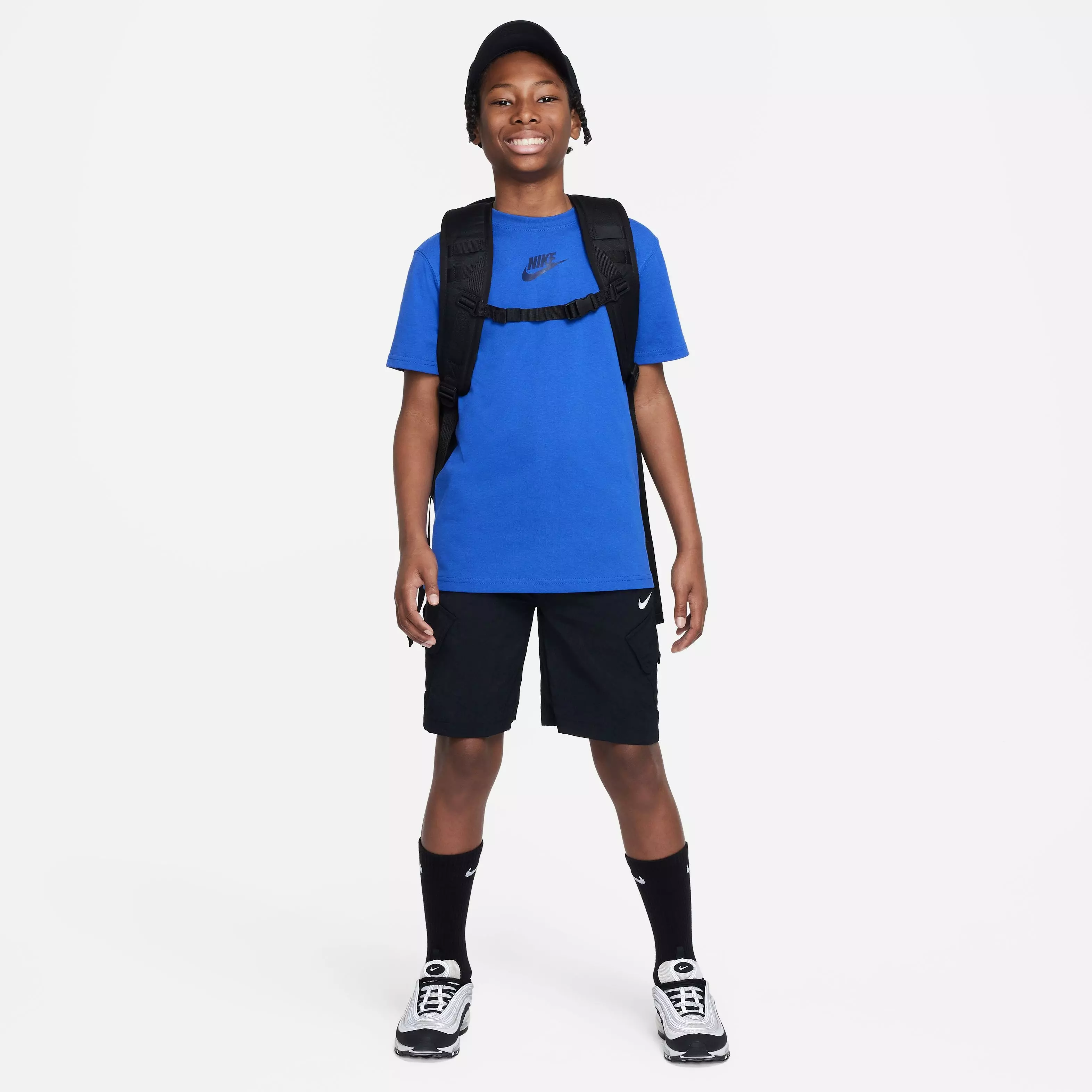 Nike Big Boys' Sportswear Tee-Royal - ROYAL