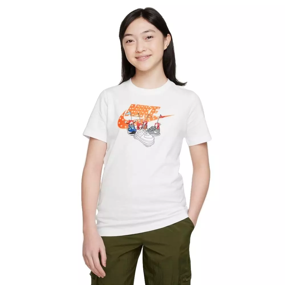 Nike Big Boys' Sportswear Boxy Tee - WHITE