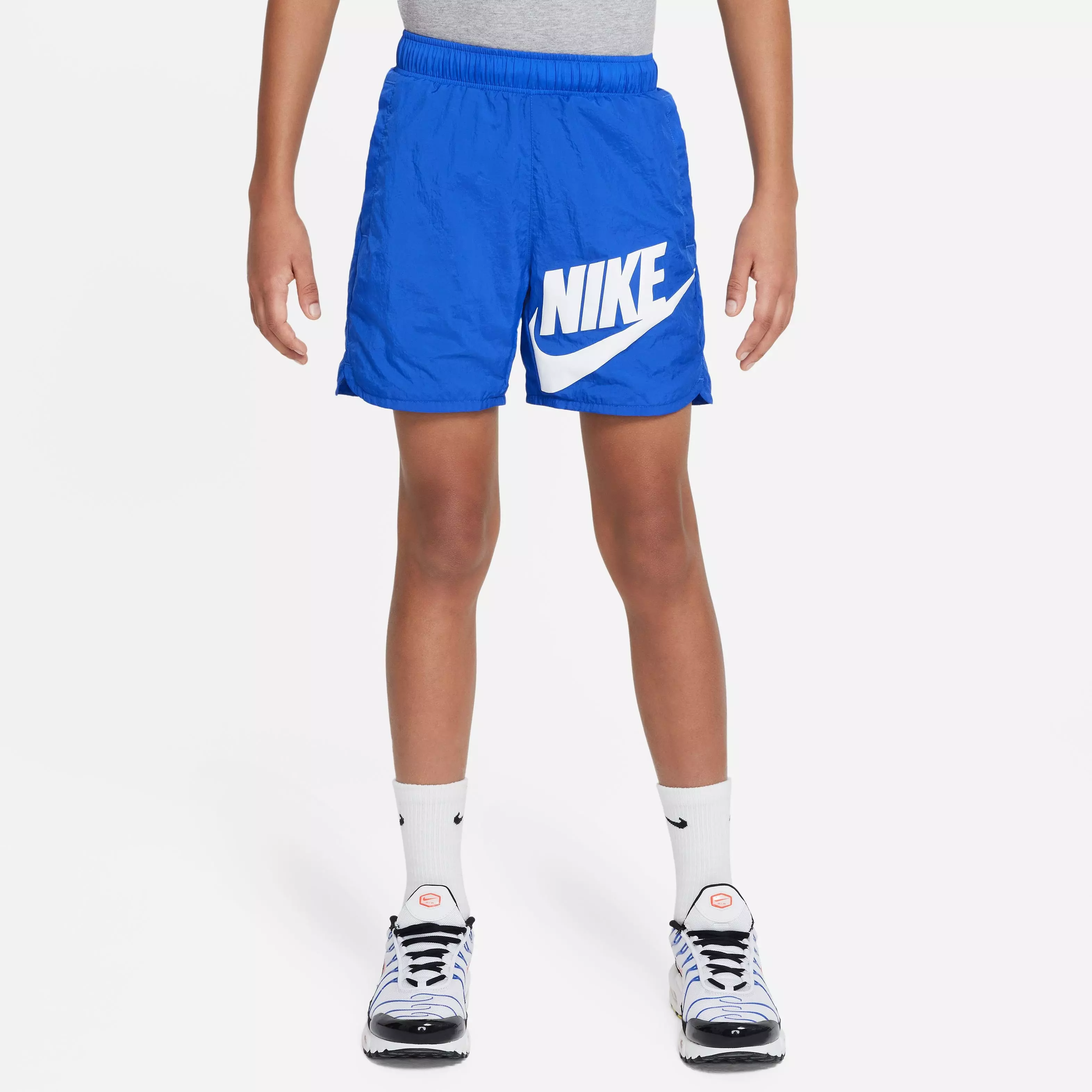 Nike Big Boys' Sportswear Woven Shorts-Royal/White - ROYAL/WHITE