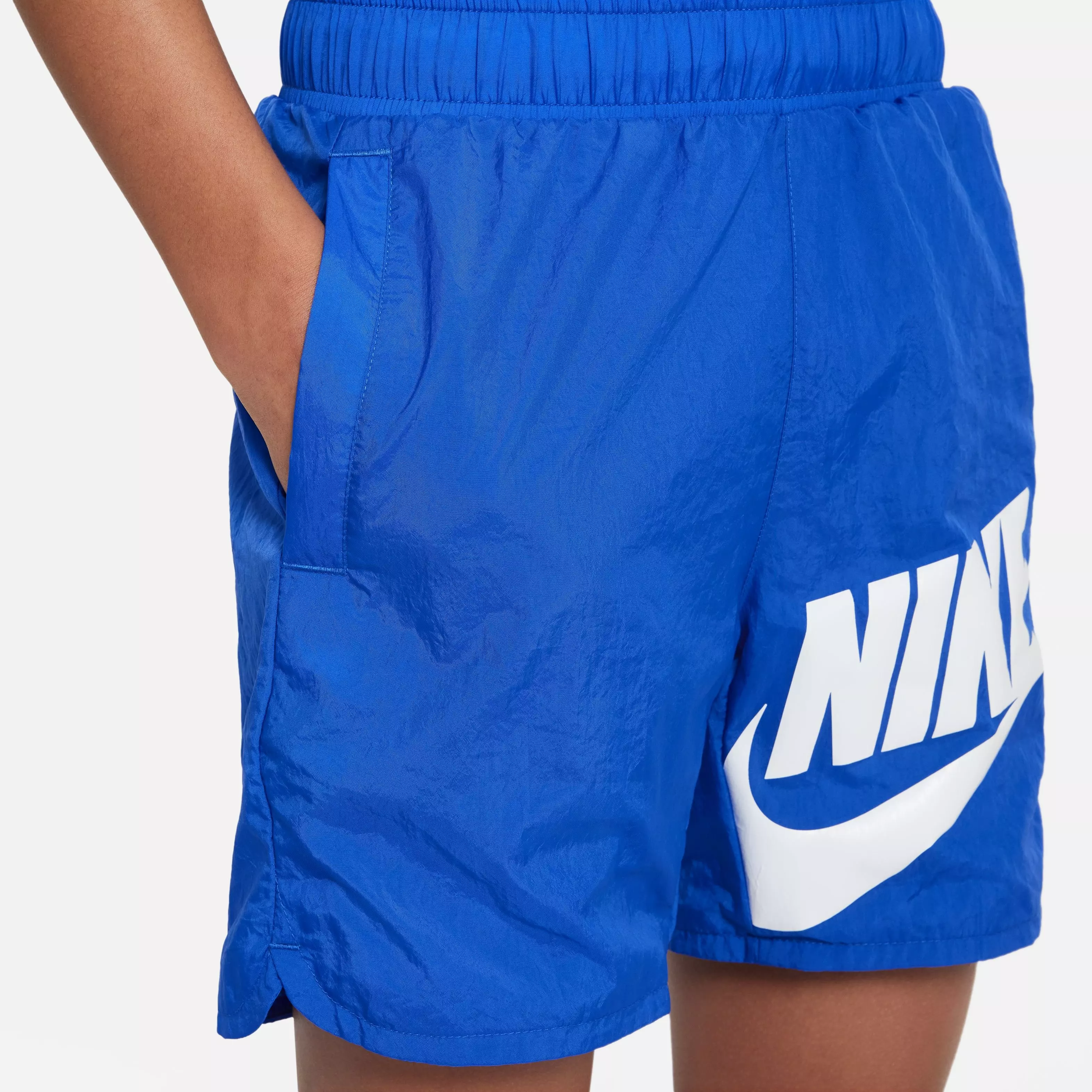 Nike Big Boys' Sportswear Woven Shorts-Royal/White - ROYAL/WHITE
