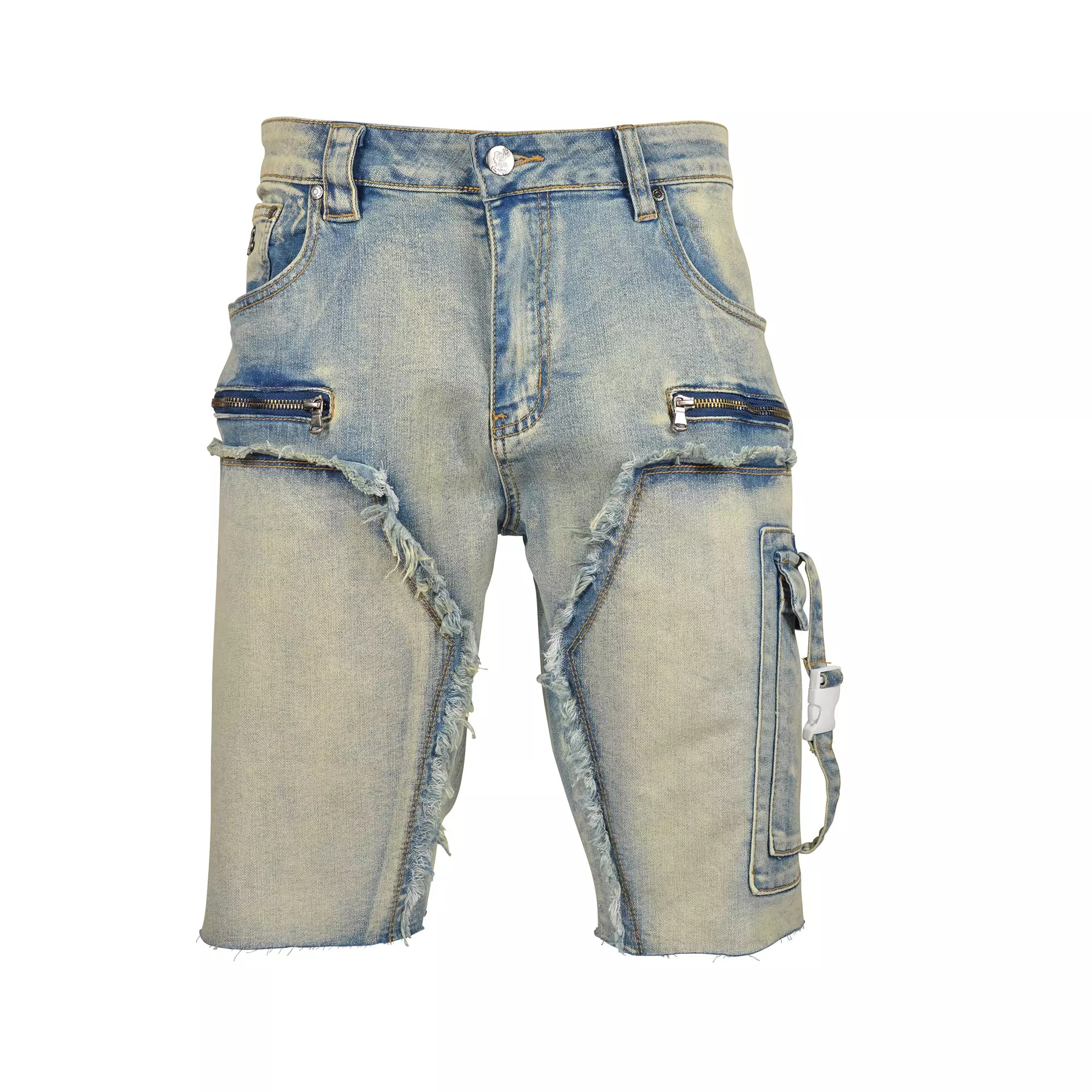 Grindhouse Men's Risky Buckle Jean Shorts - BLUE