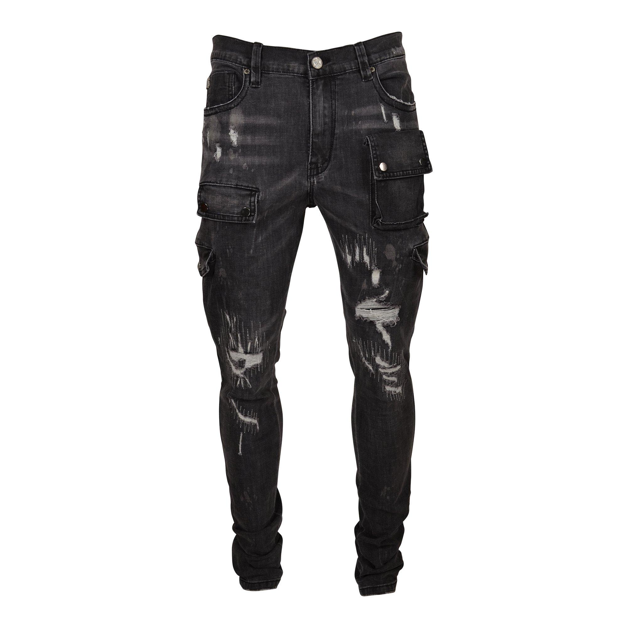 Grindhouse Men's Frost Grey Wash Slim Fit Zipper Jeans Hibbett City