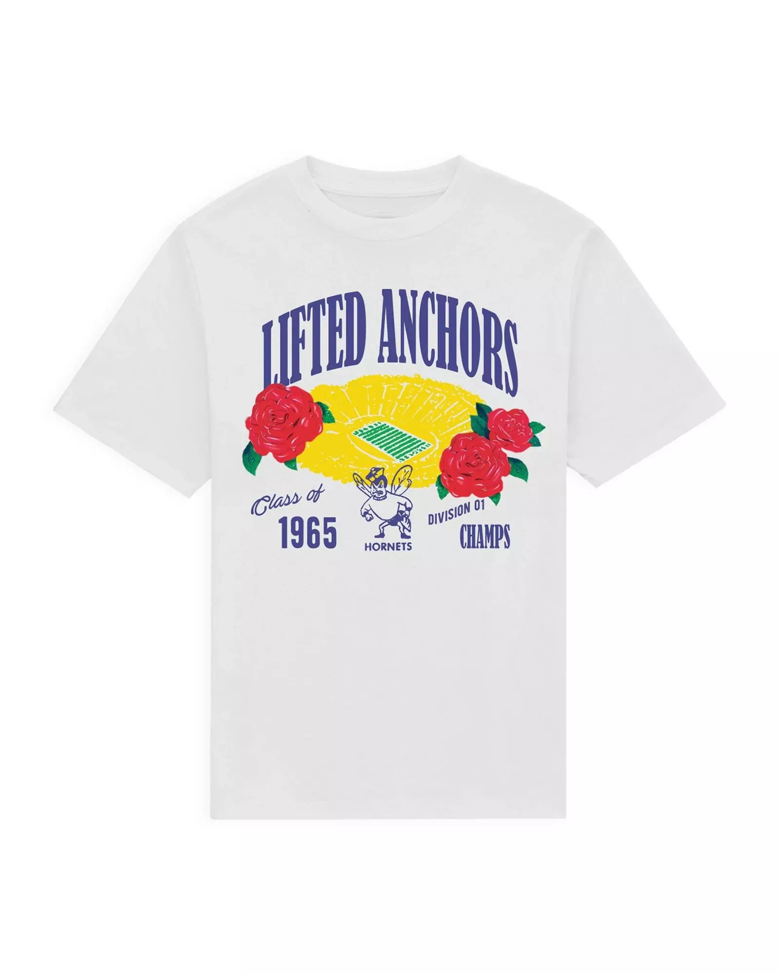 Lifted Anchors Men's Stadium Tee - White - WHITE/YELLOW