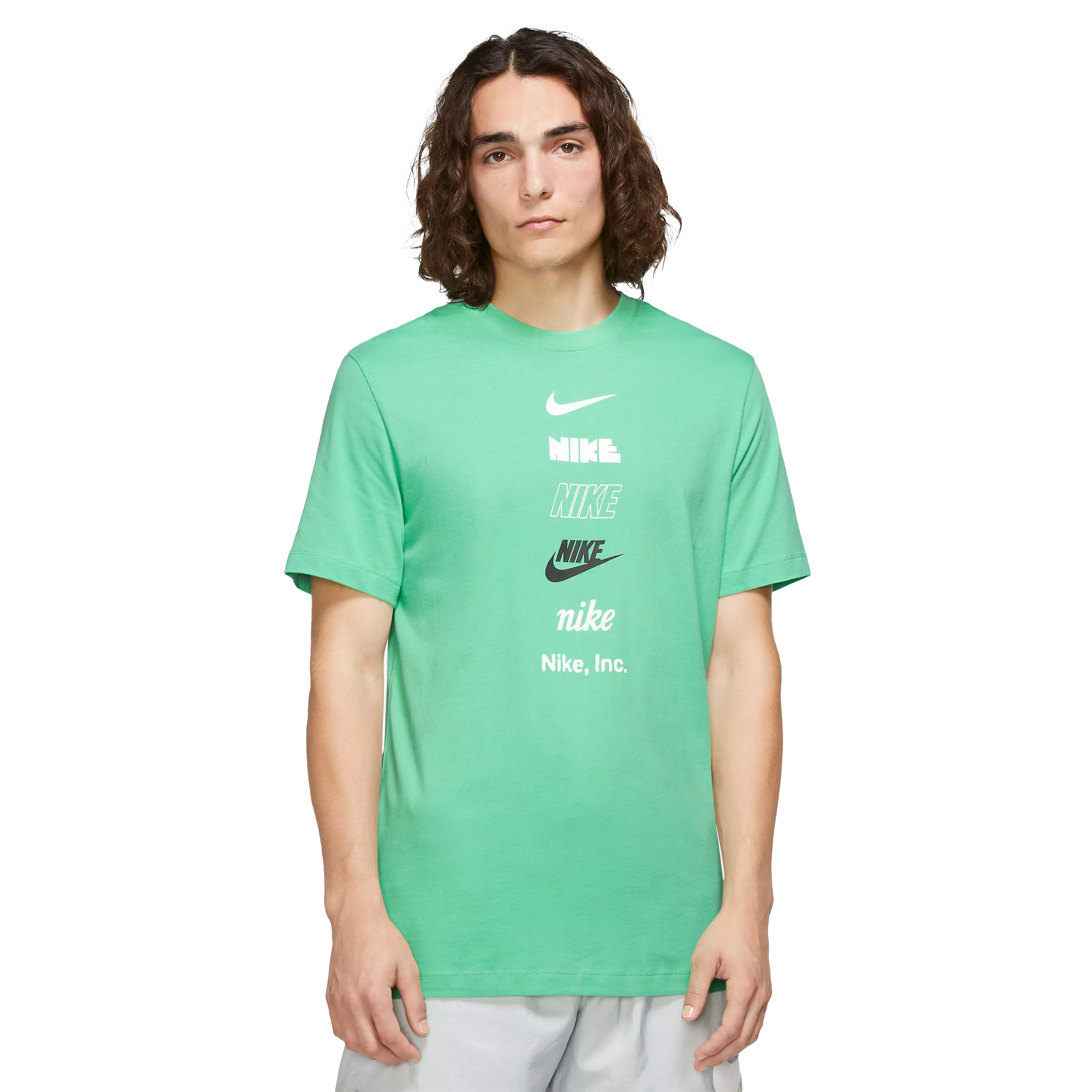Nike Men's Sportswear Center Chest Logo Tee-Green - GREEN