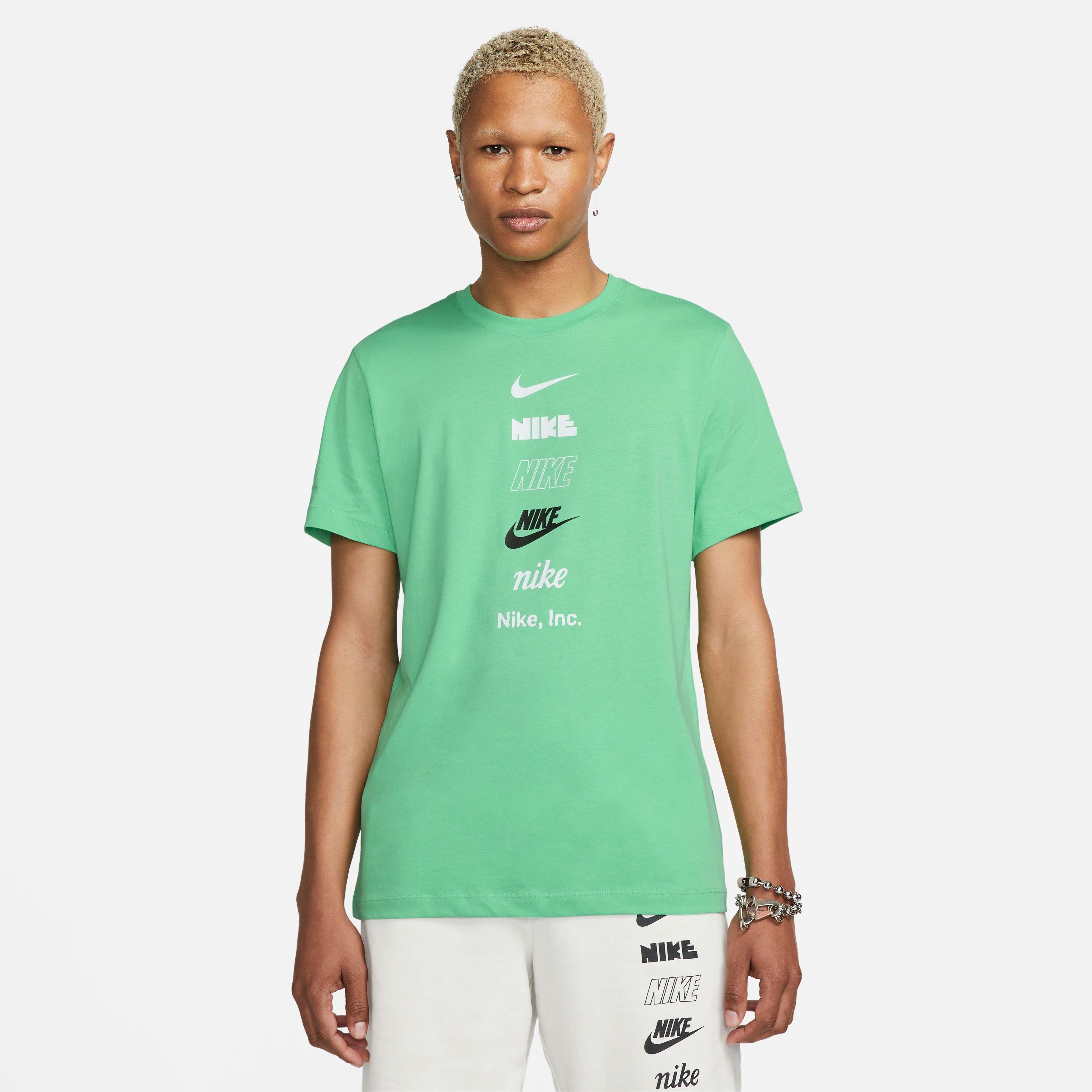 Nike Men's Sportswear Center Chest Logo Tee-Green - GREEN Thumbnail View 3