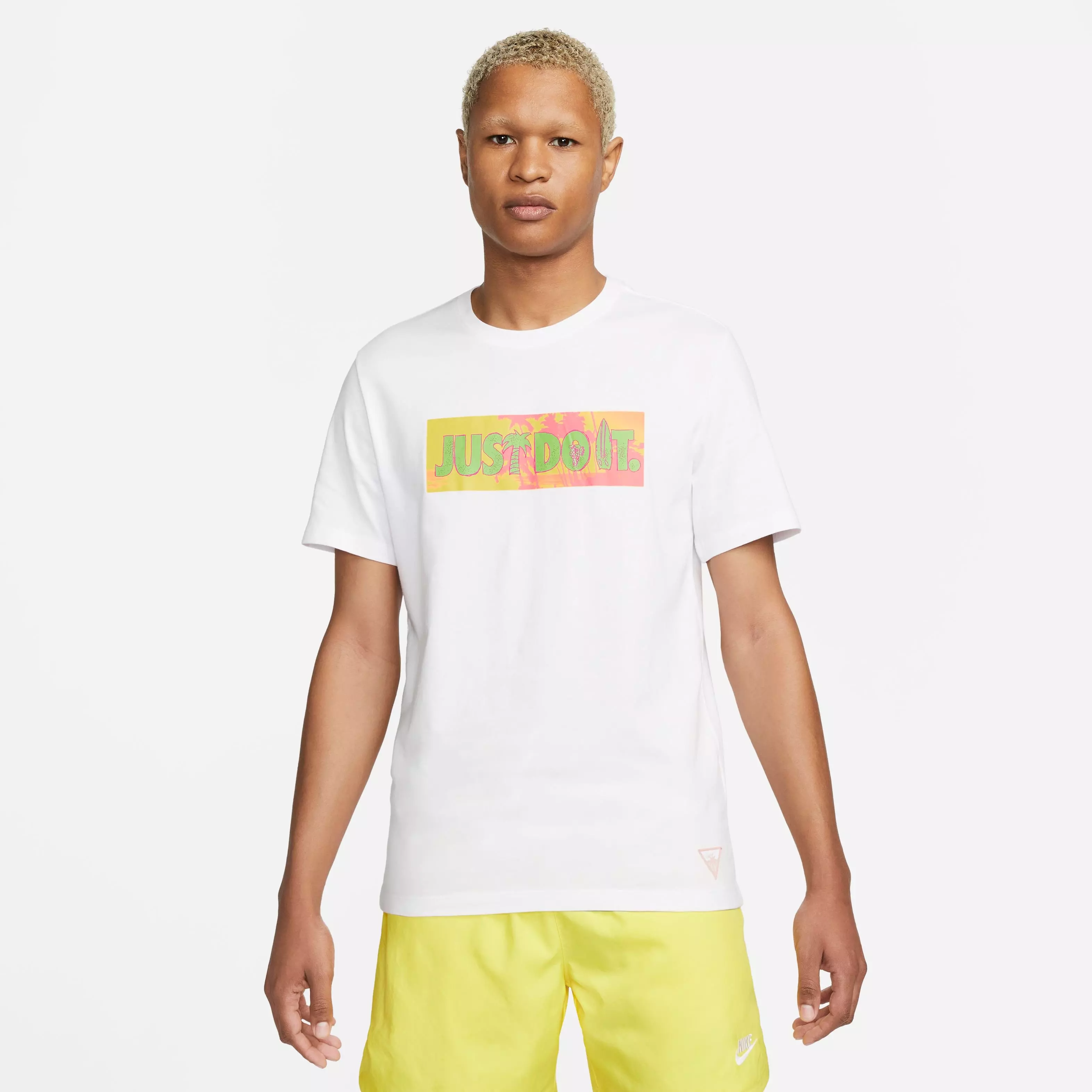 Nike Men's Sportswear Beach Party JDI Tee-White/Pink - WHITE/PINK