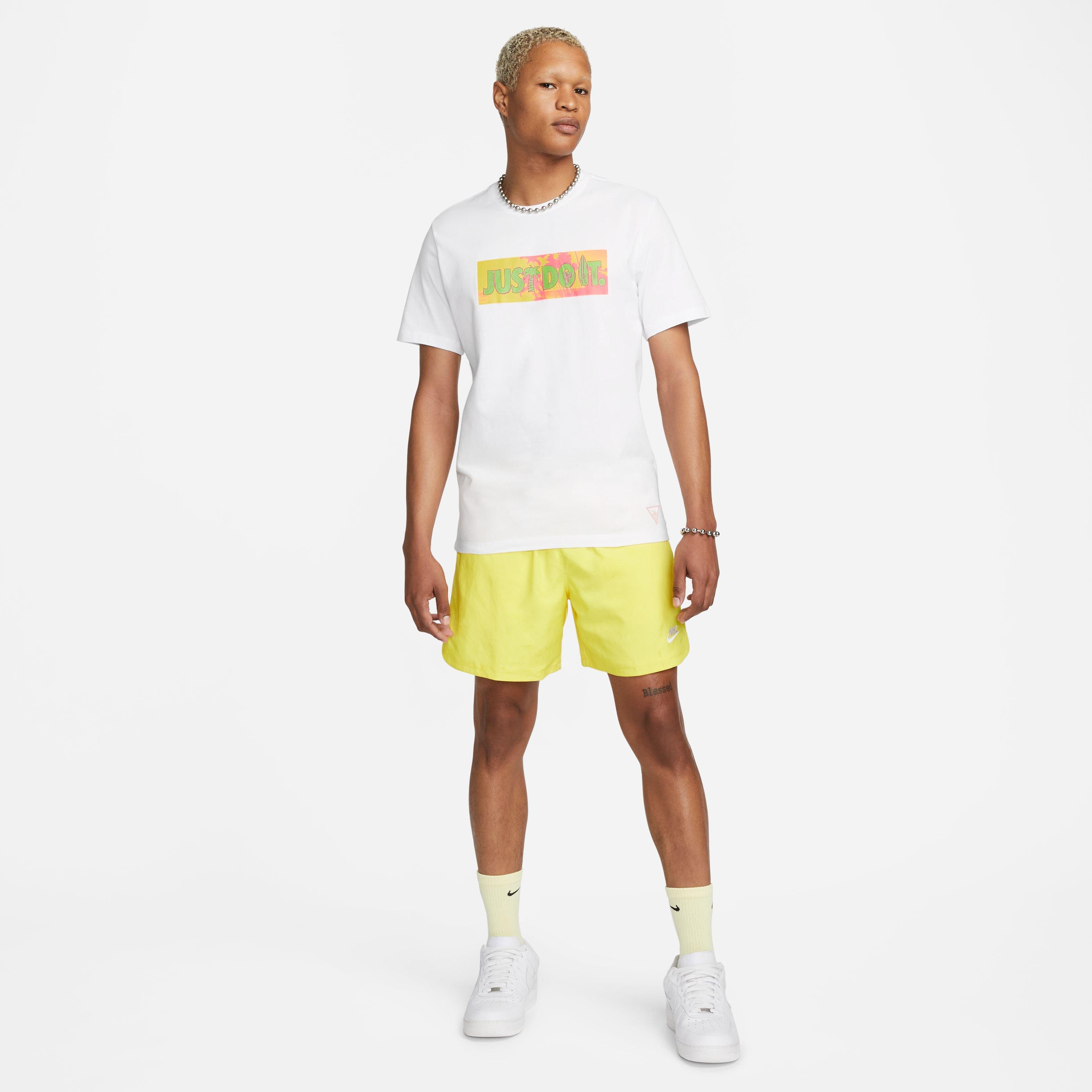 Nike Men's Sportswear Beach Party JDI Tee-White/Pink - WHITE/PINK Thumbnail View 8