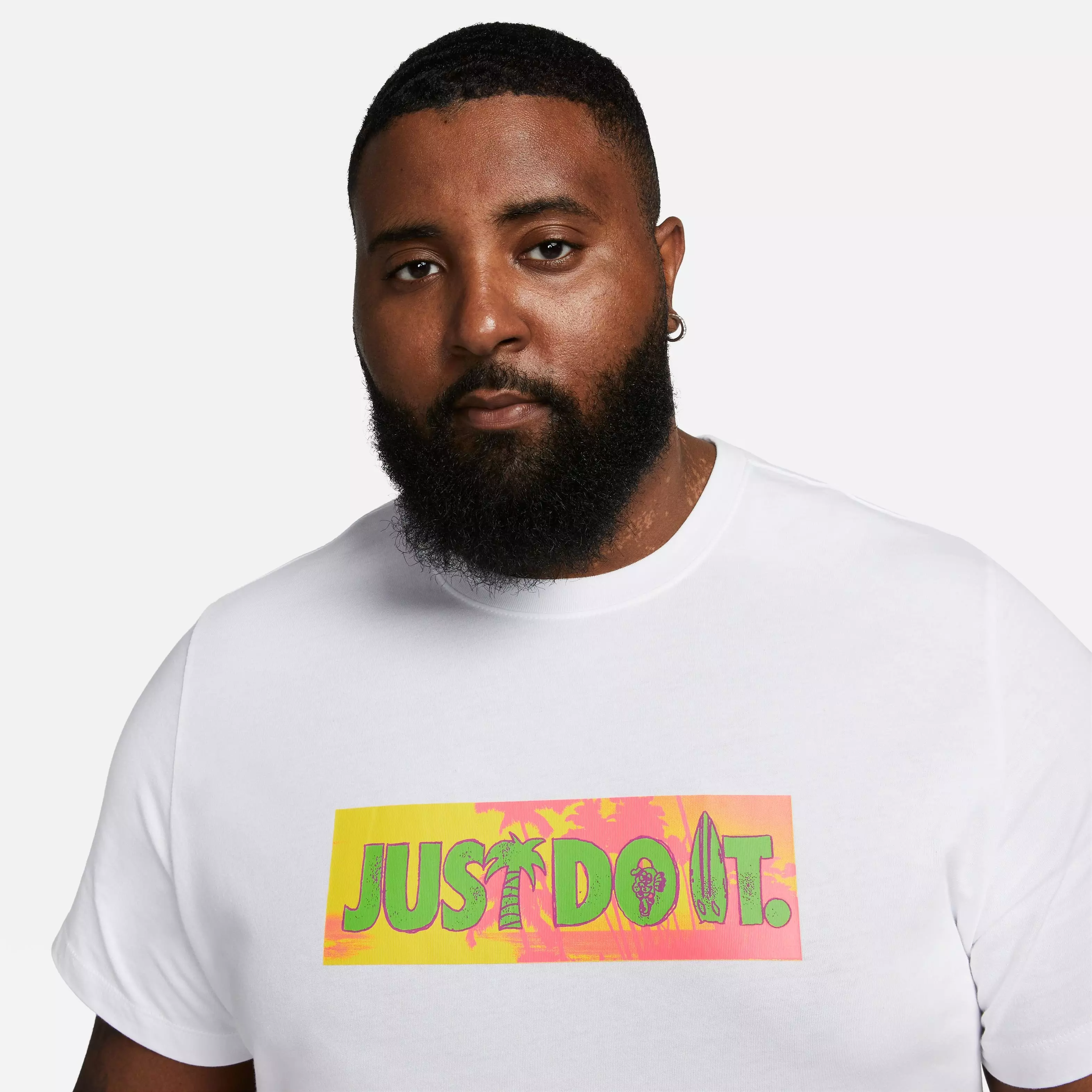 Nike Men's Sportswear Beach Party JDI Tee-White/Pink - WHITE/PINK