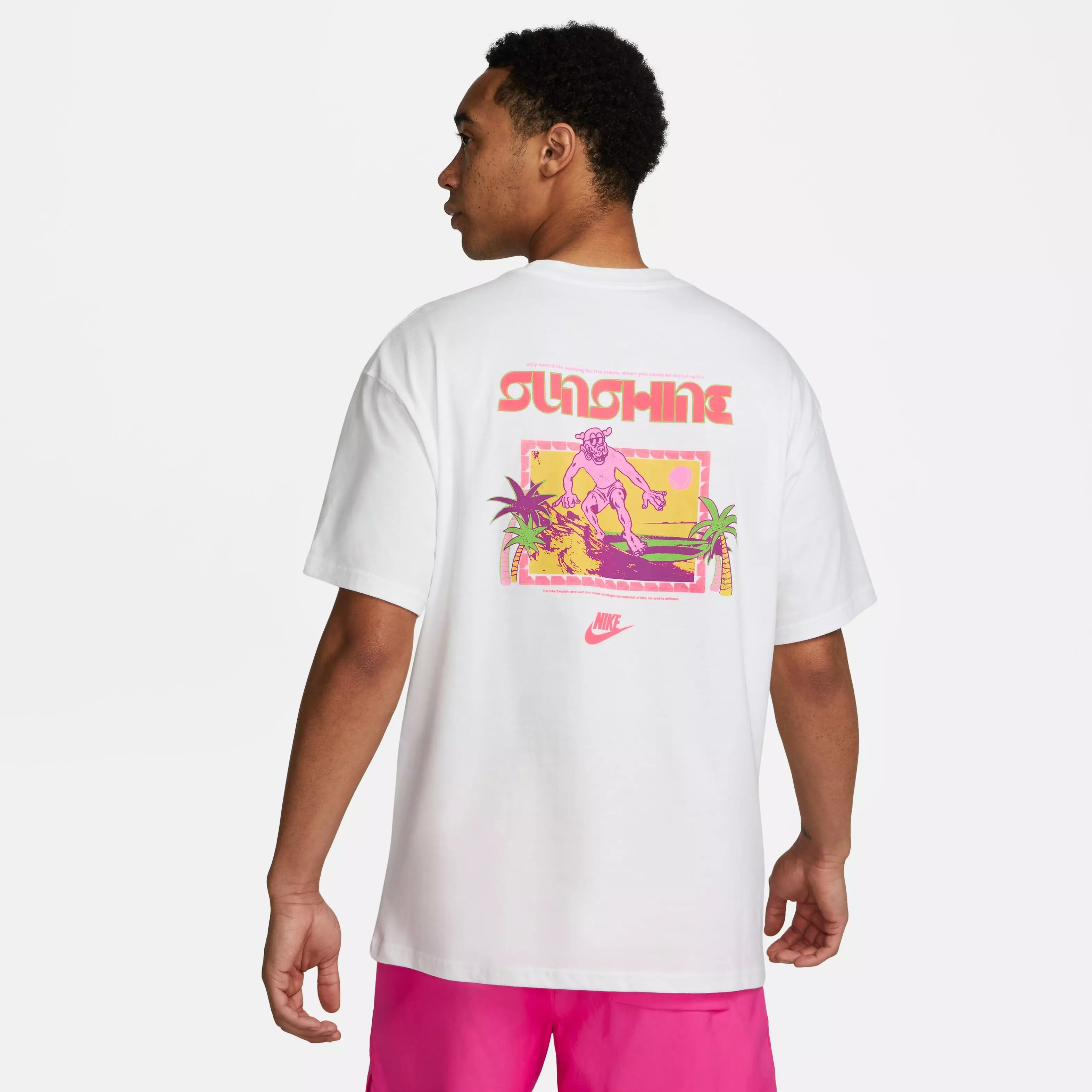 Nike Men's Sportswear Beach Party Surf Tee-White - WHITE