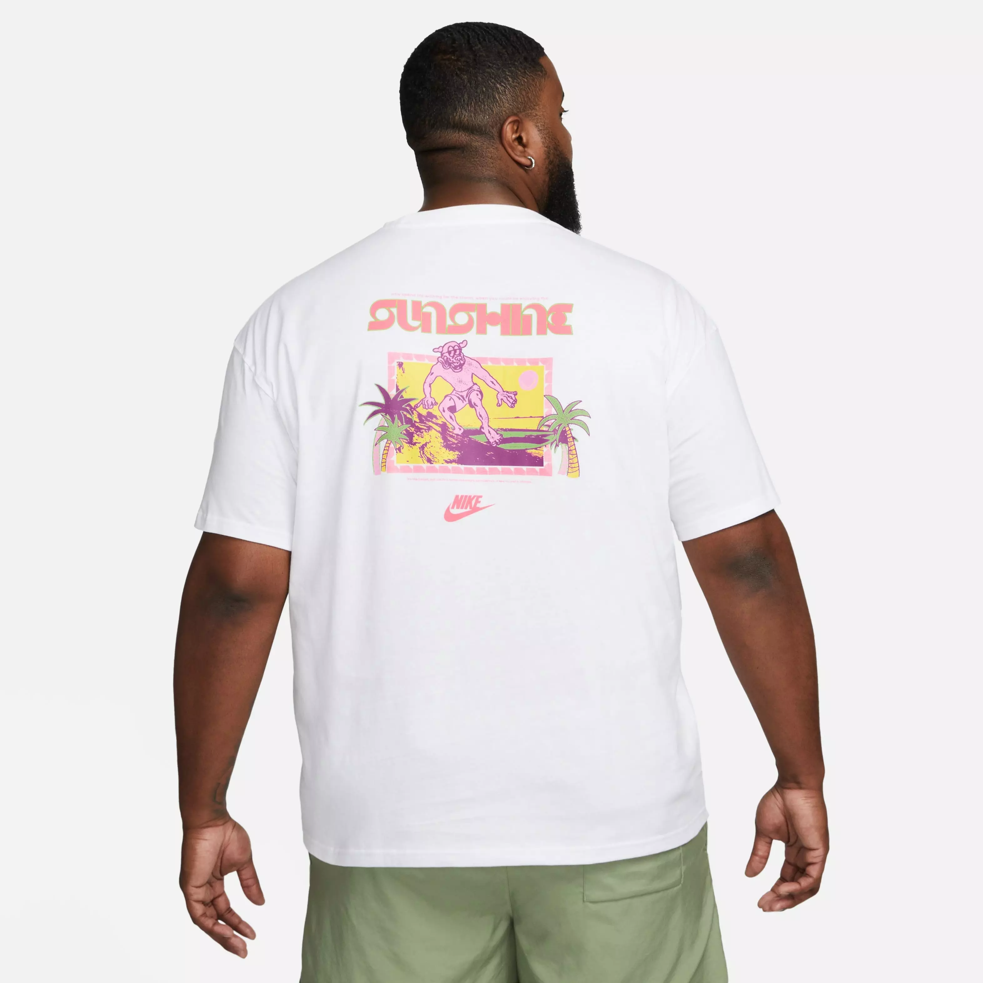 Nike Men's Sportswear Beach Party Surf Tee-White - WHITE