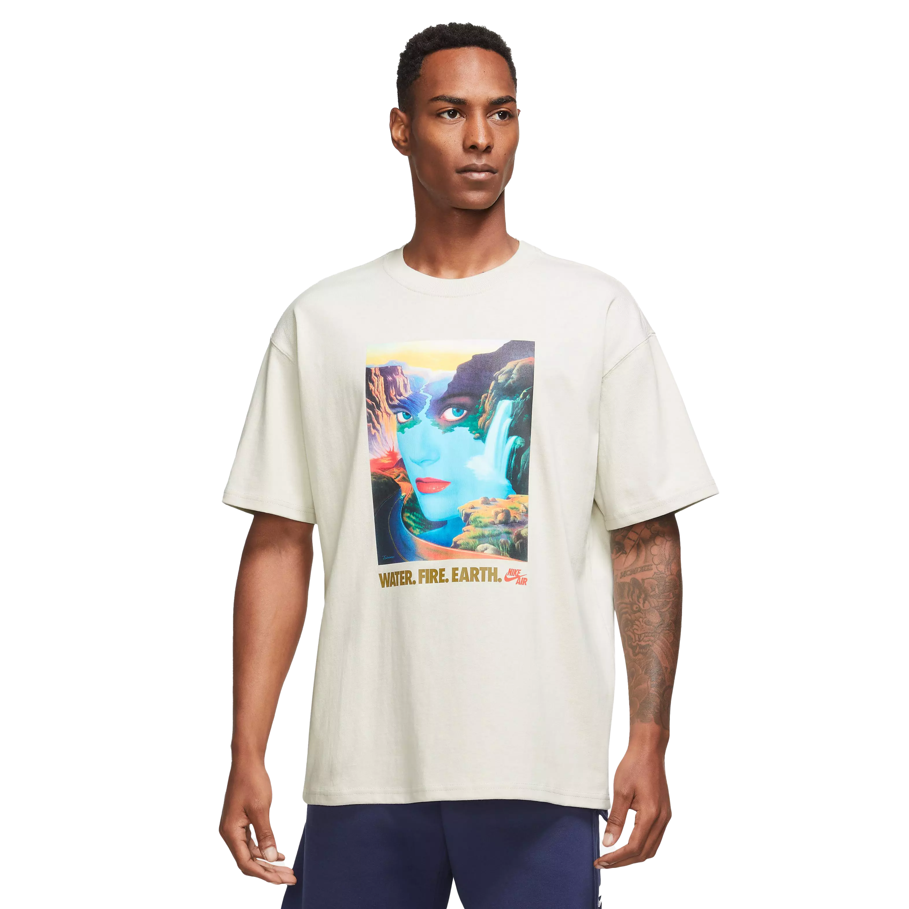 Nike Men's Sportswear M90 Bring It Out Graphic Tee-Bone - BONE