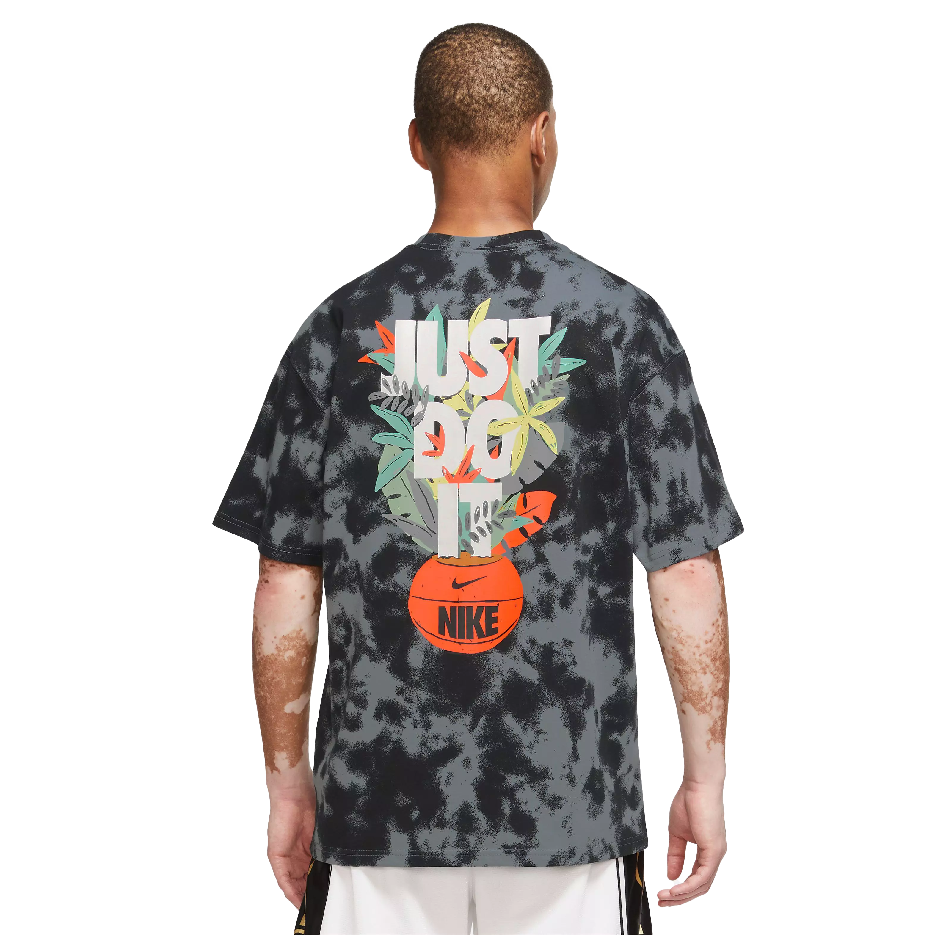 Nike Men's Max90 All Over Print Basketball Tee-Grey/Pink