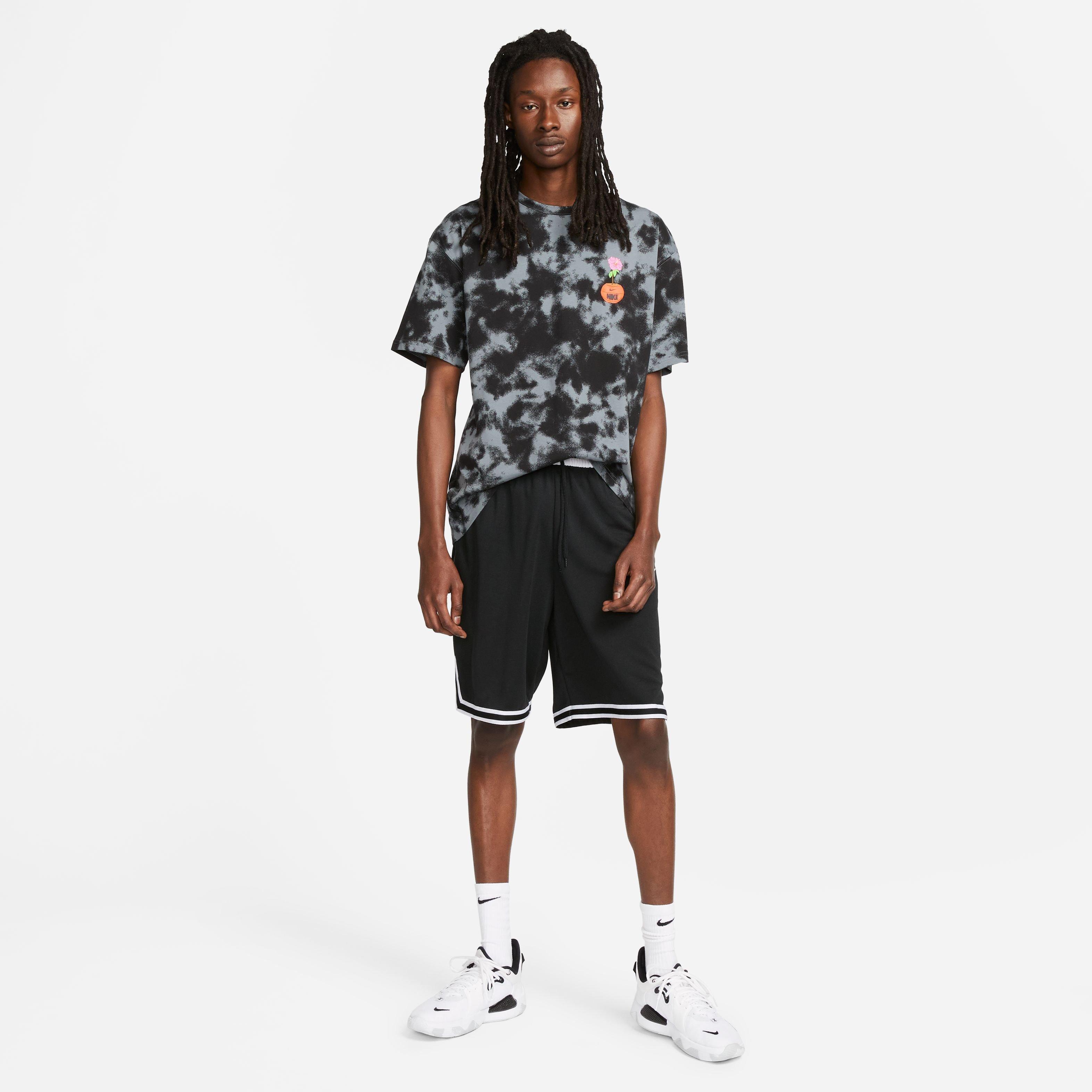 Nike Men's Max90 All Over Print Basketball Tee-Grey/Pink - GREY/PINK Thumbnail View 2
