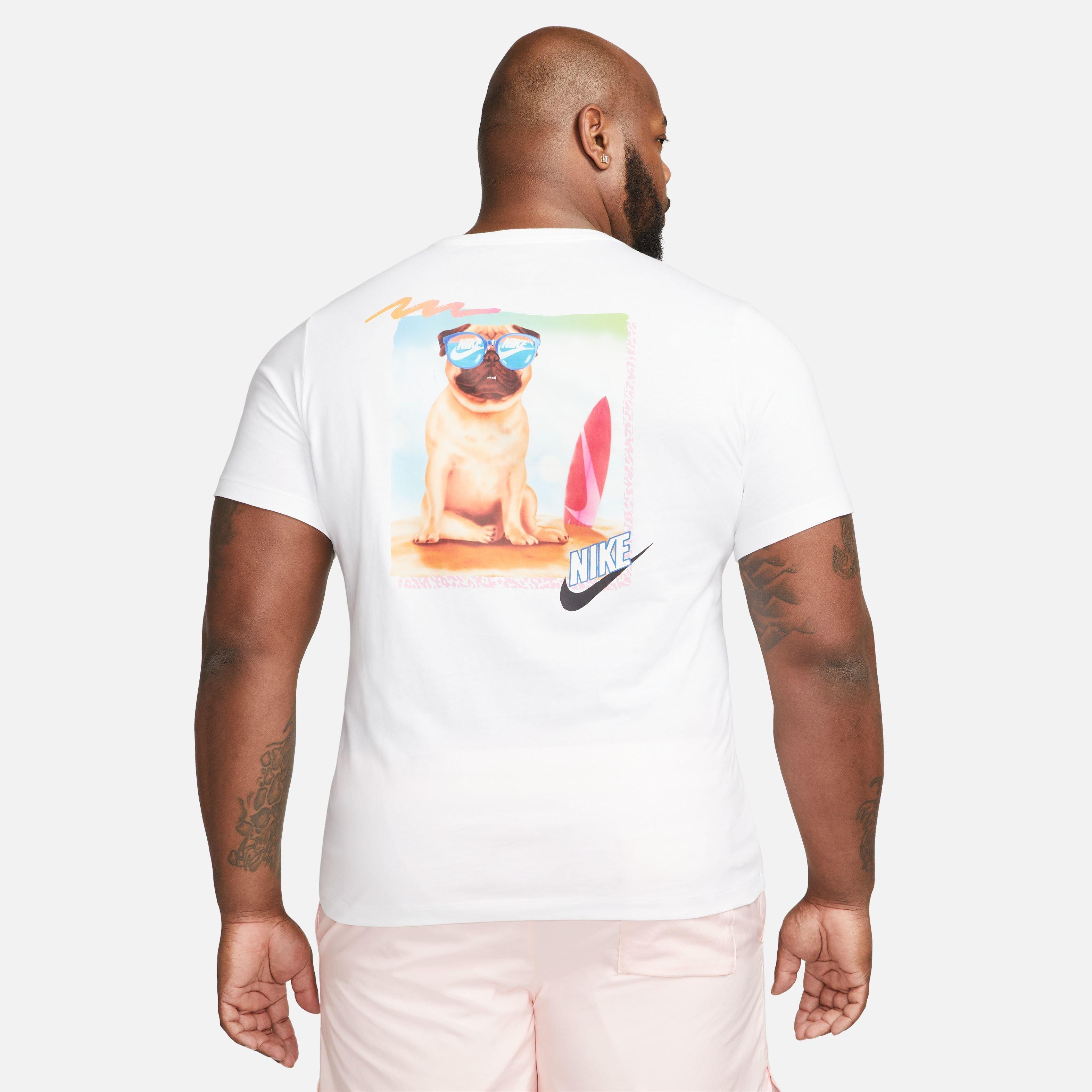 Nike Men's Sportswear Beach Pug Tee-White - WHITE Thumbnail View 8
