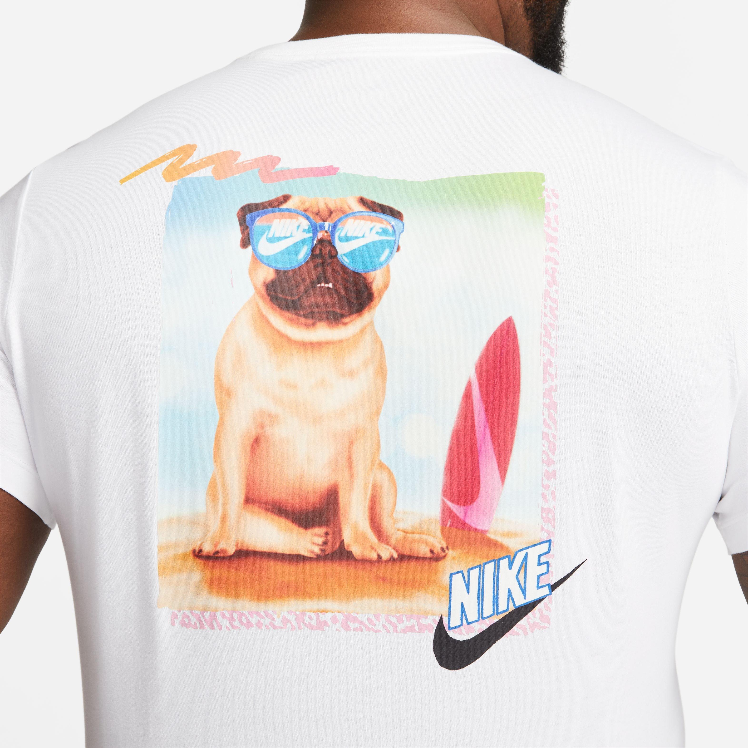 Nike Men's Sportswear Beach Pug Tee-White - WHITE Thumbnail View 4
