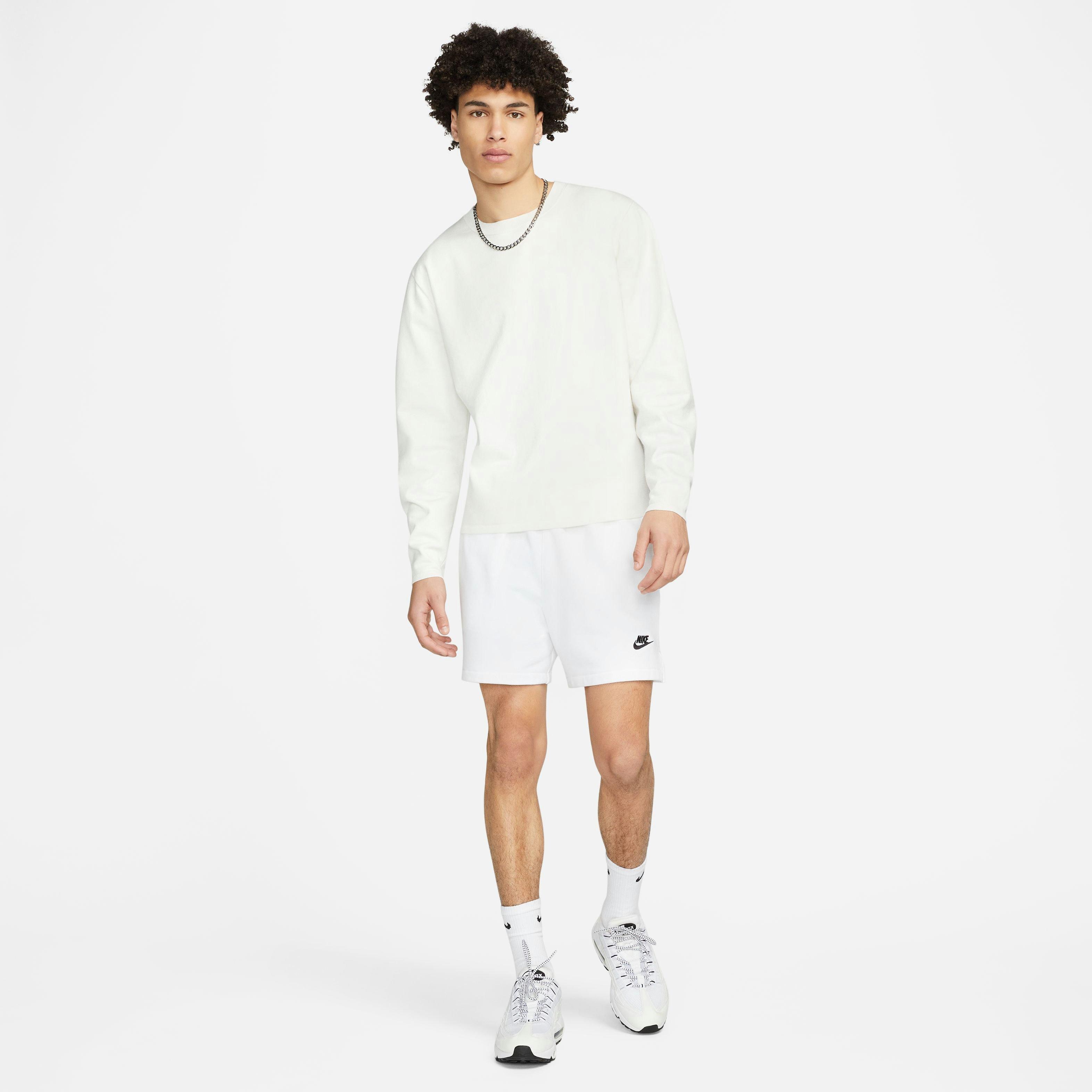 Nike Men's Club Fleece French Terry Flow Shorts-White - WHITE Thumbnail View 3