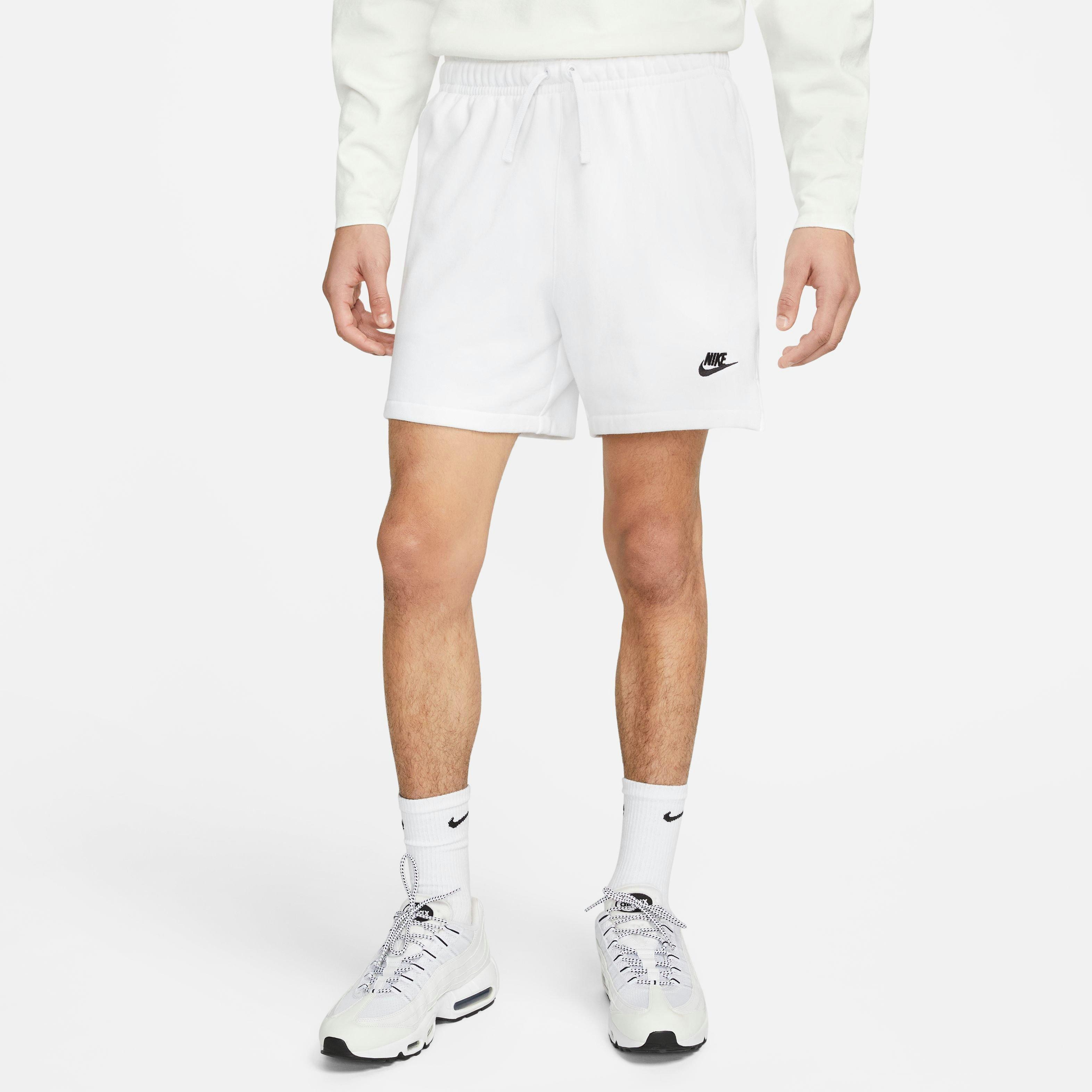 Nike Men's Club Fleece French Terry Flow Shorts-White - WHITE Thumbnail View 5