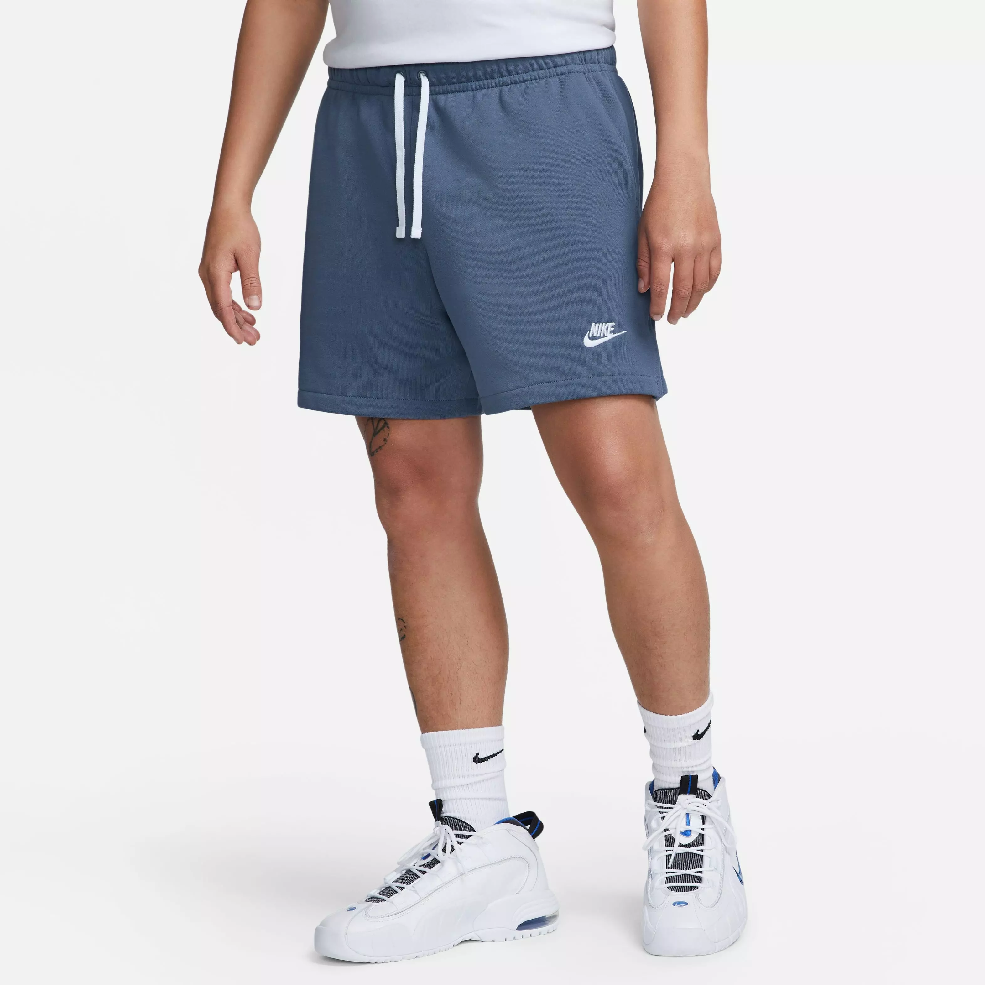 Nike Men's Club Fleece French Terry Flow Shorts-Blue