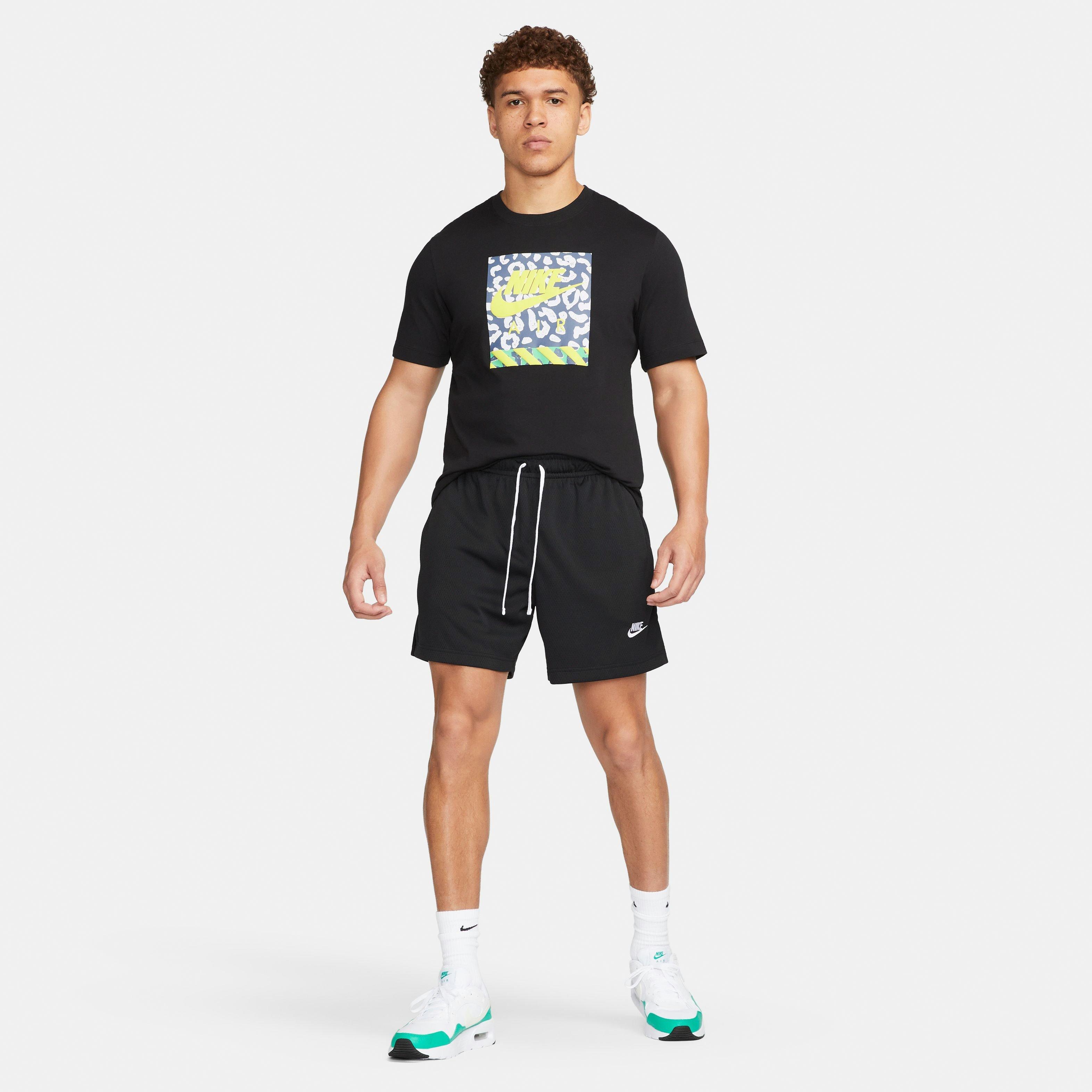 Nike Men's Sportswear Sport Essentials Woven Lined Flow Mesh Shorts-Black - BLACK Thumbnail View 8