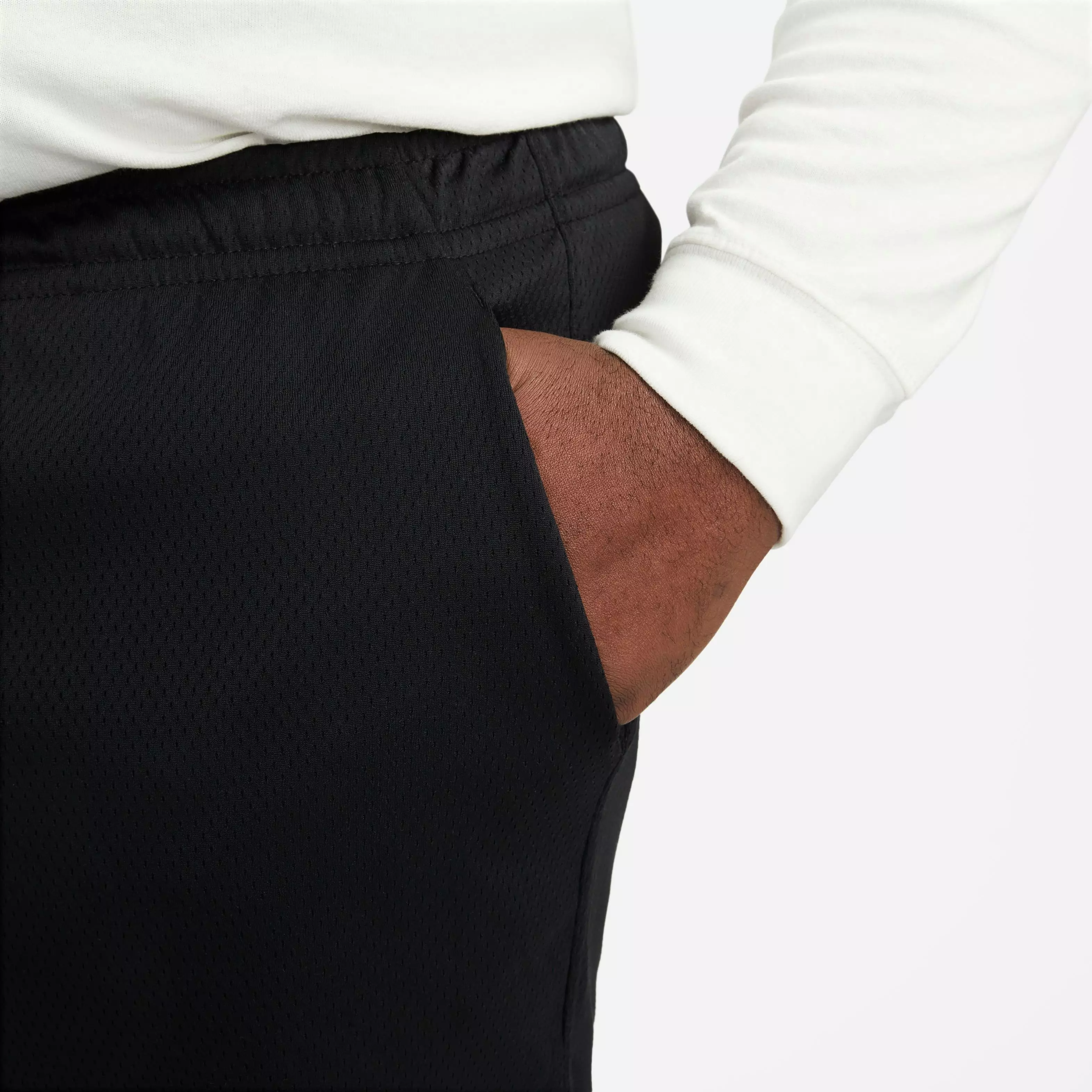 Nike Men's Sportswear Sport Essentials Woven Lined Flow Mesh Shorts-Black - BLACK