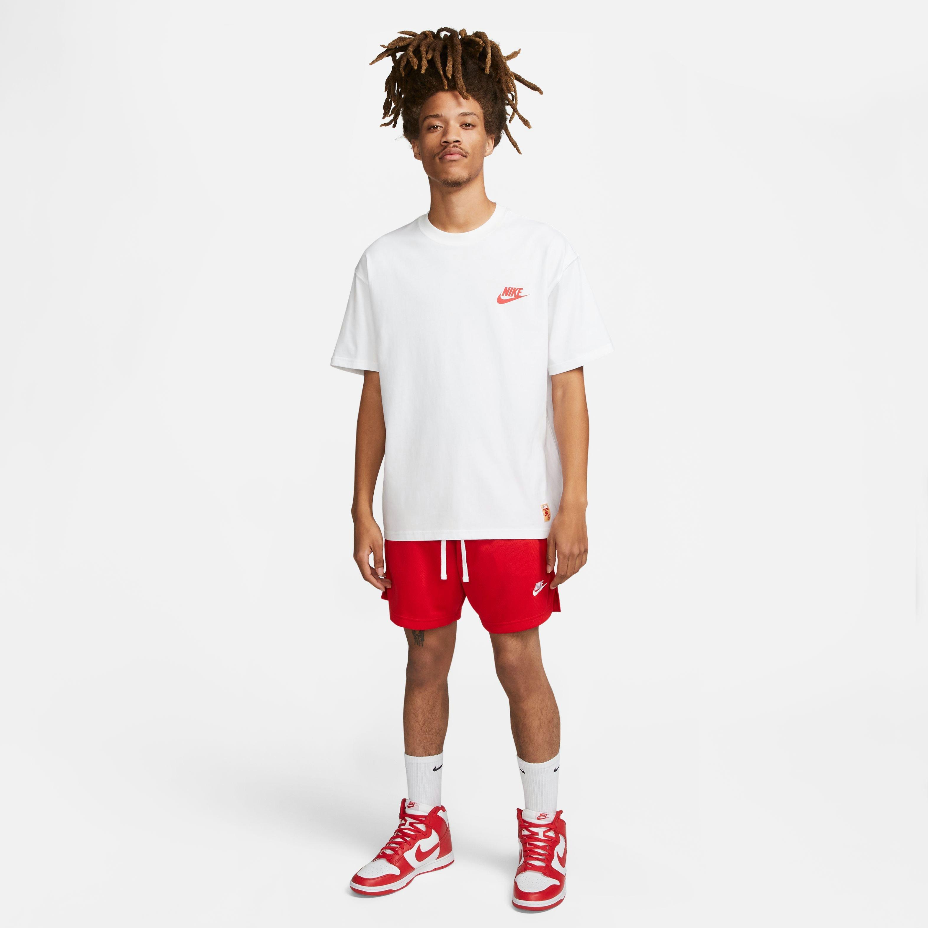 Nike Men's Sportswear Sport Essentials Woven Lined Flow Mesh Shorts-Red - RED Thumbnail View 1