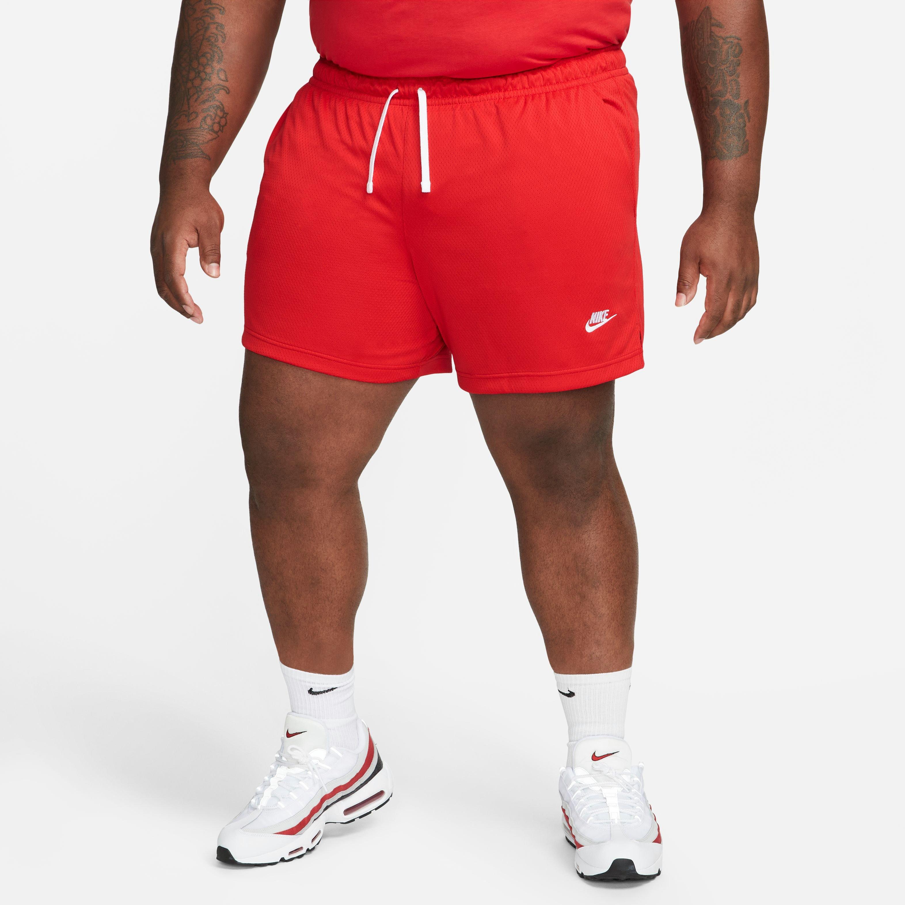 Nike Men's Sportswear Sport Essentials Woven Lined Flow Mesh Shorts-Red - RED Thumbnail View 5