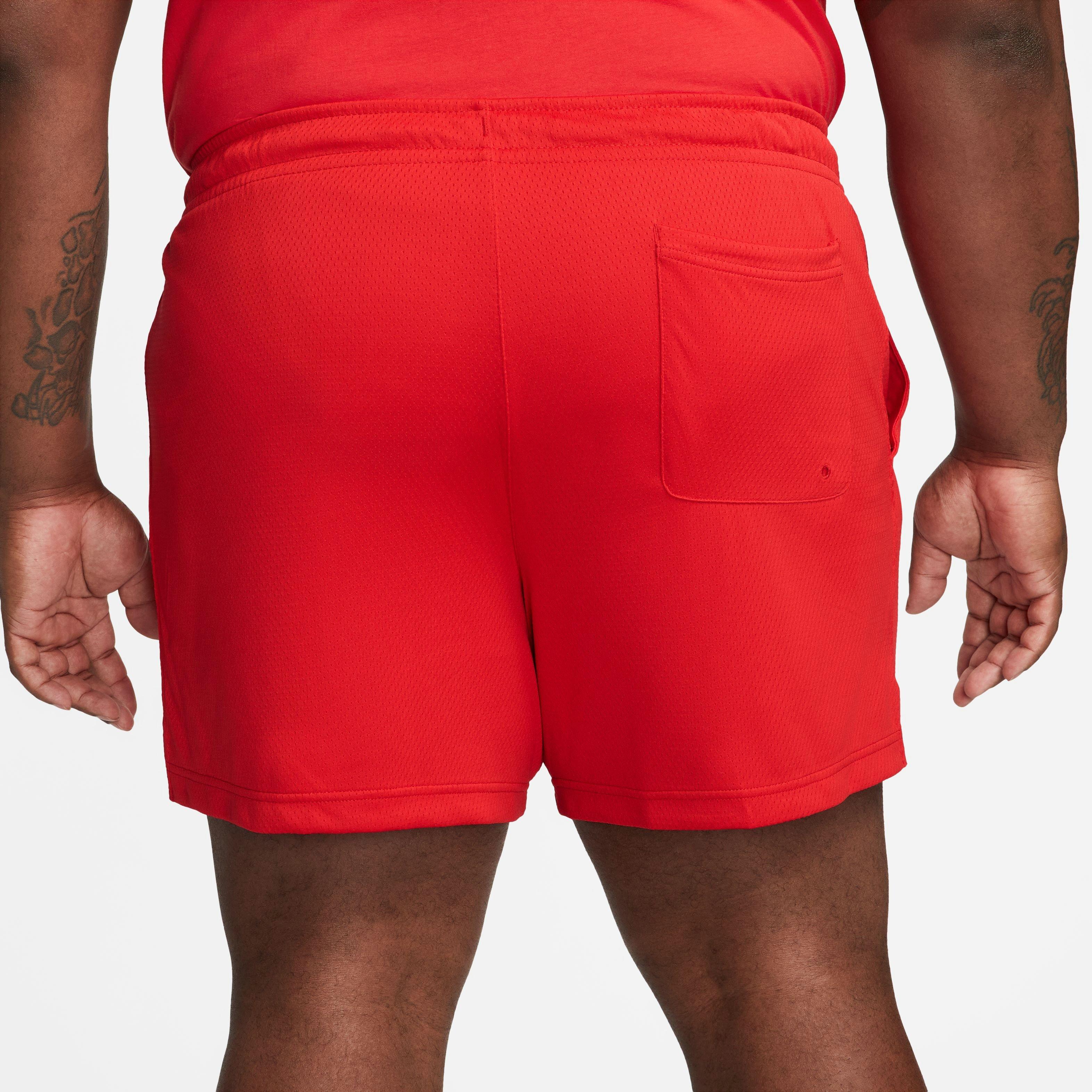 Nike Men's Sportswear Sport Essentials Woven Lined Flow Mesh Shorts-Red - RED Thumbnail View 2
