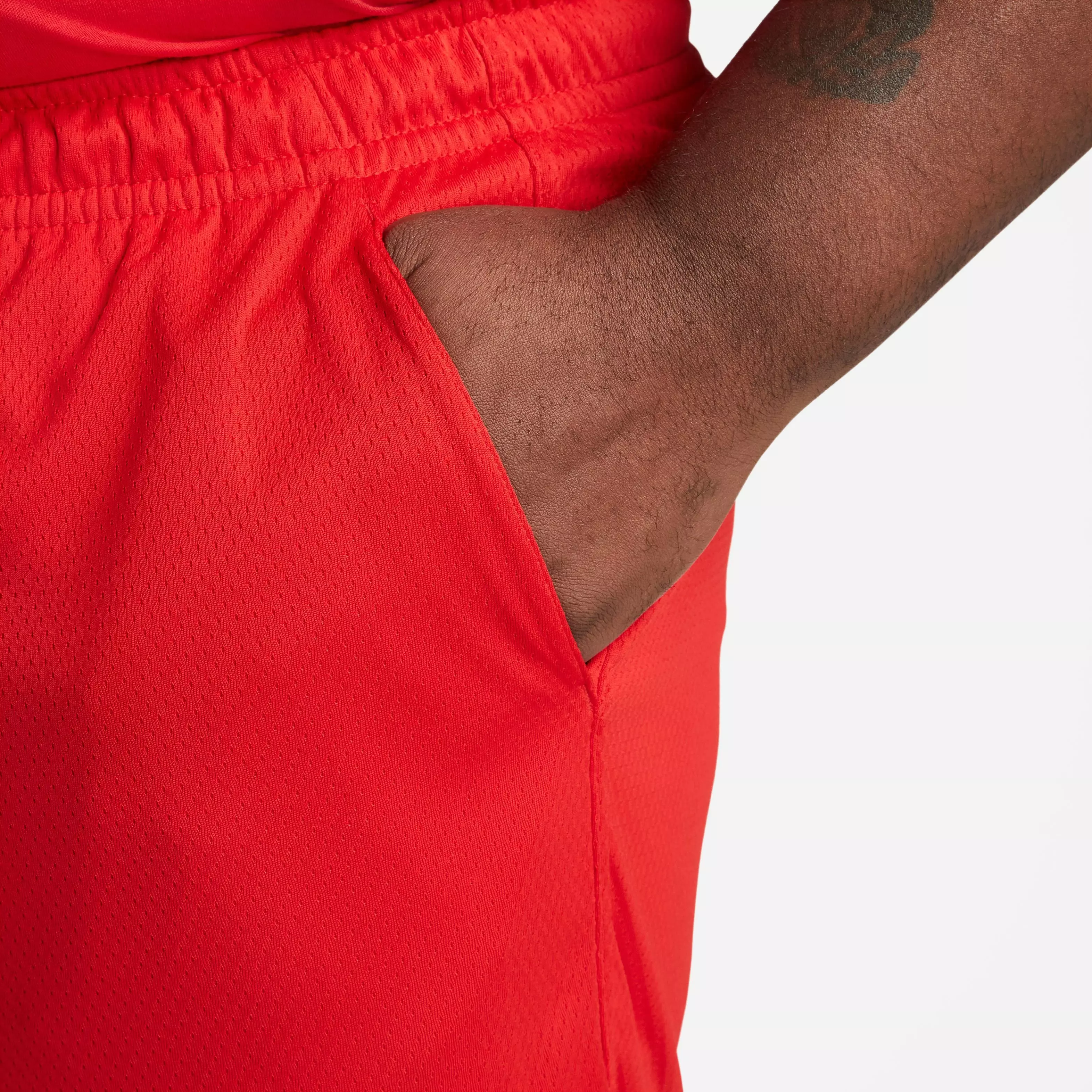 Nike Men's Sportswear Sport Essentials Woven Lined Flow Mesh Shorts-Red - RED