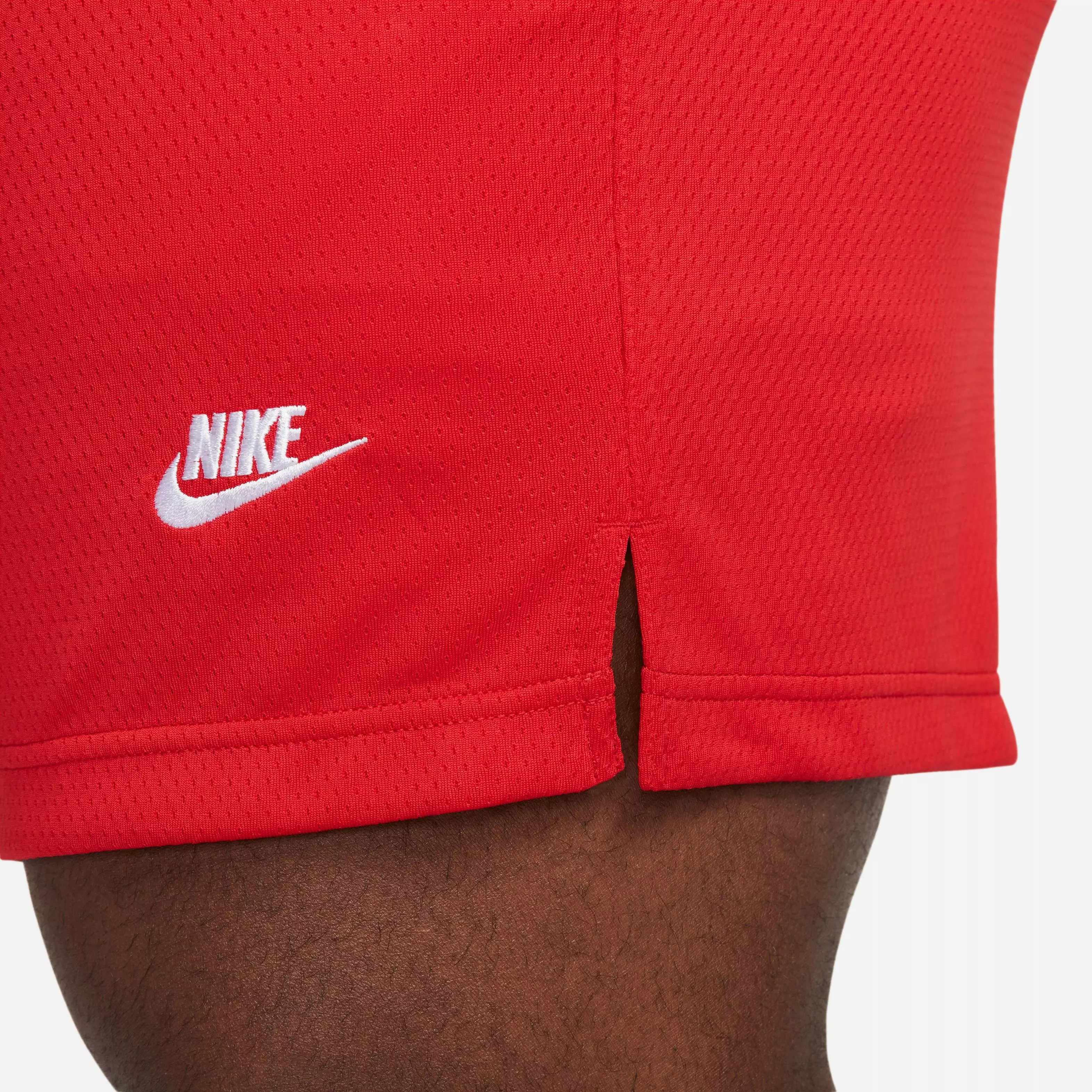 Nike Men's Sportswear Sport Essentials Woven Lined Flow Mesh Shorts-Red - RED