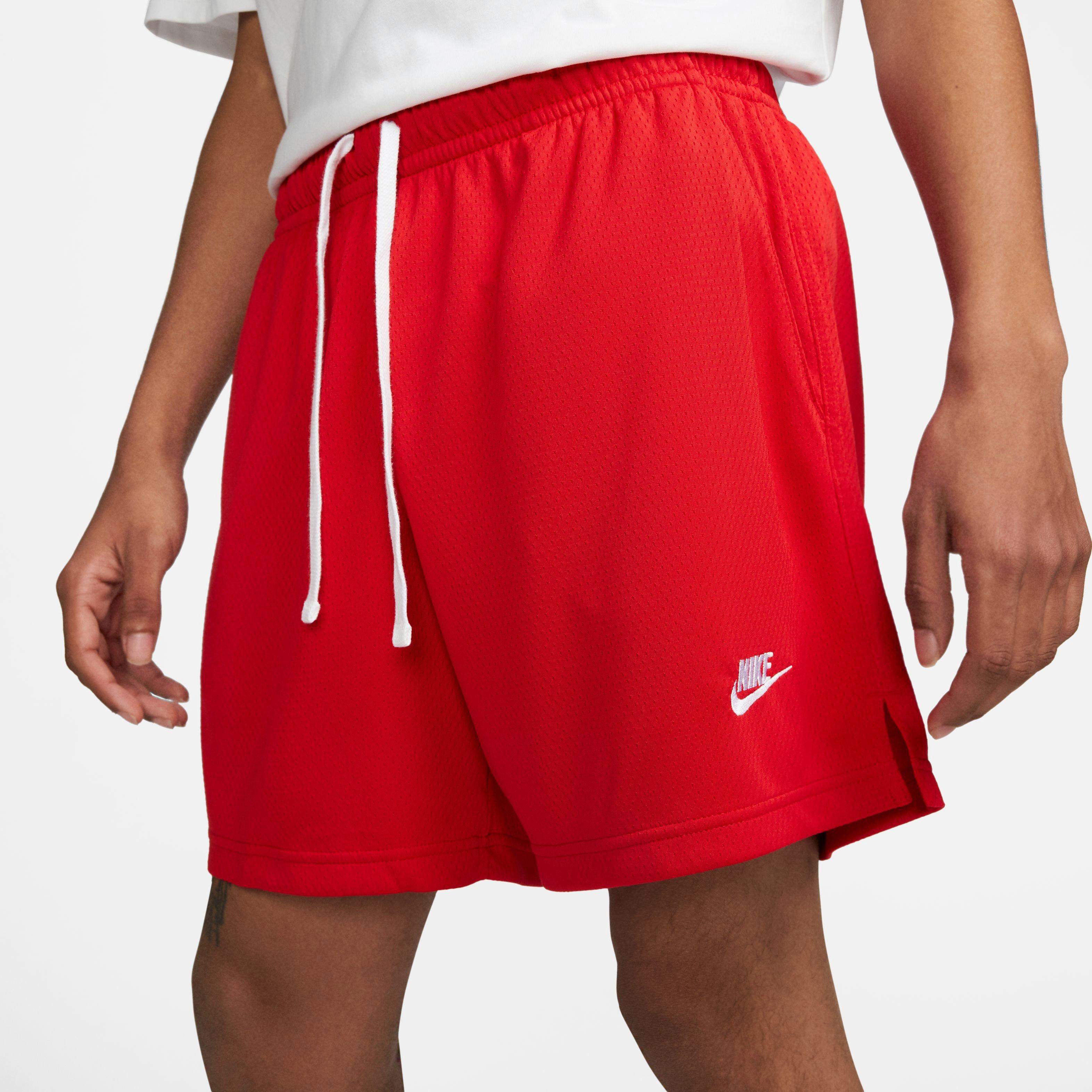 Nike Men's Sportswear Sport Essentials Woven Lined Flow Mesh Shorts-Red - RED Thumbnail View 7