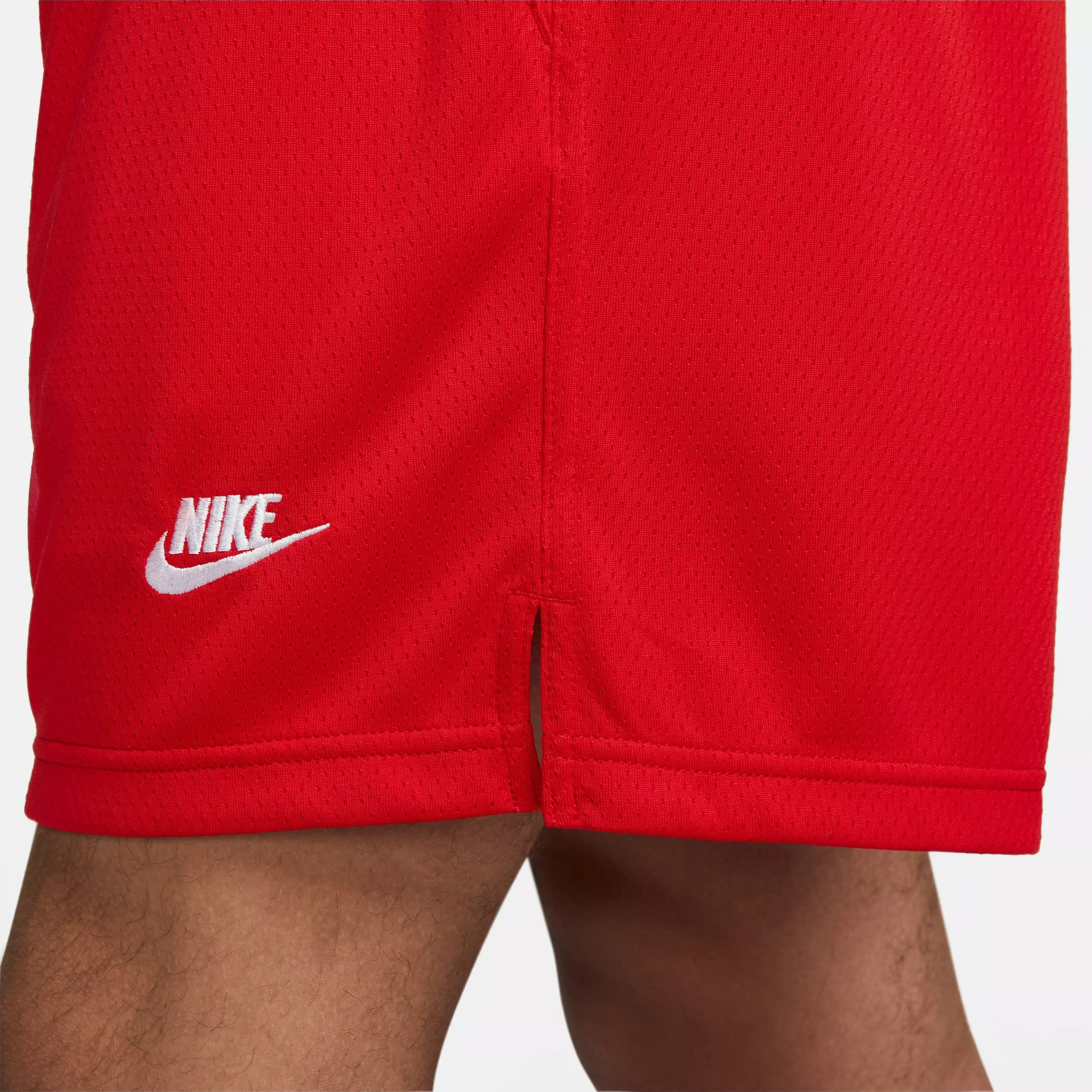 Nike Men's Sportswear Sport Essentials Woven Lined Flow Mesh Shorts-Red - RED