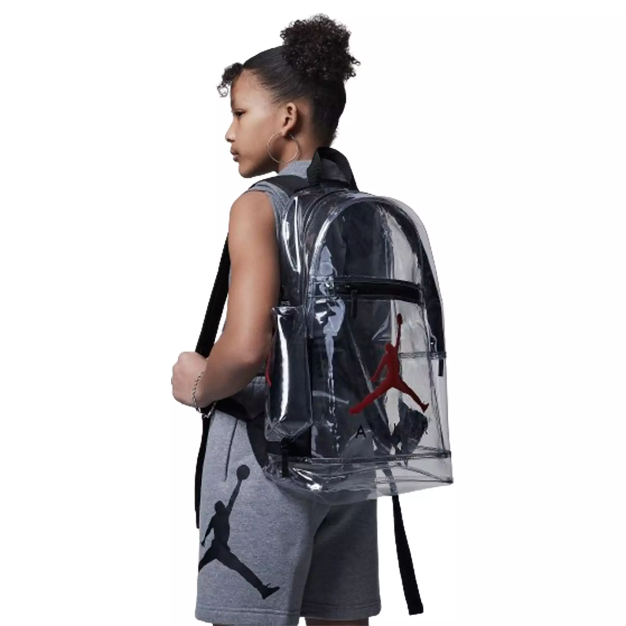Jordan Air School Clear Backpack - Black/Red - Black