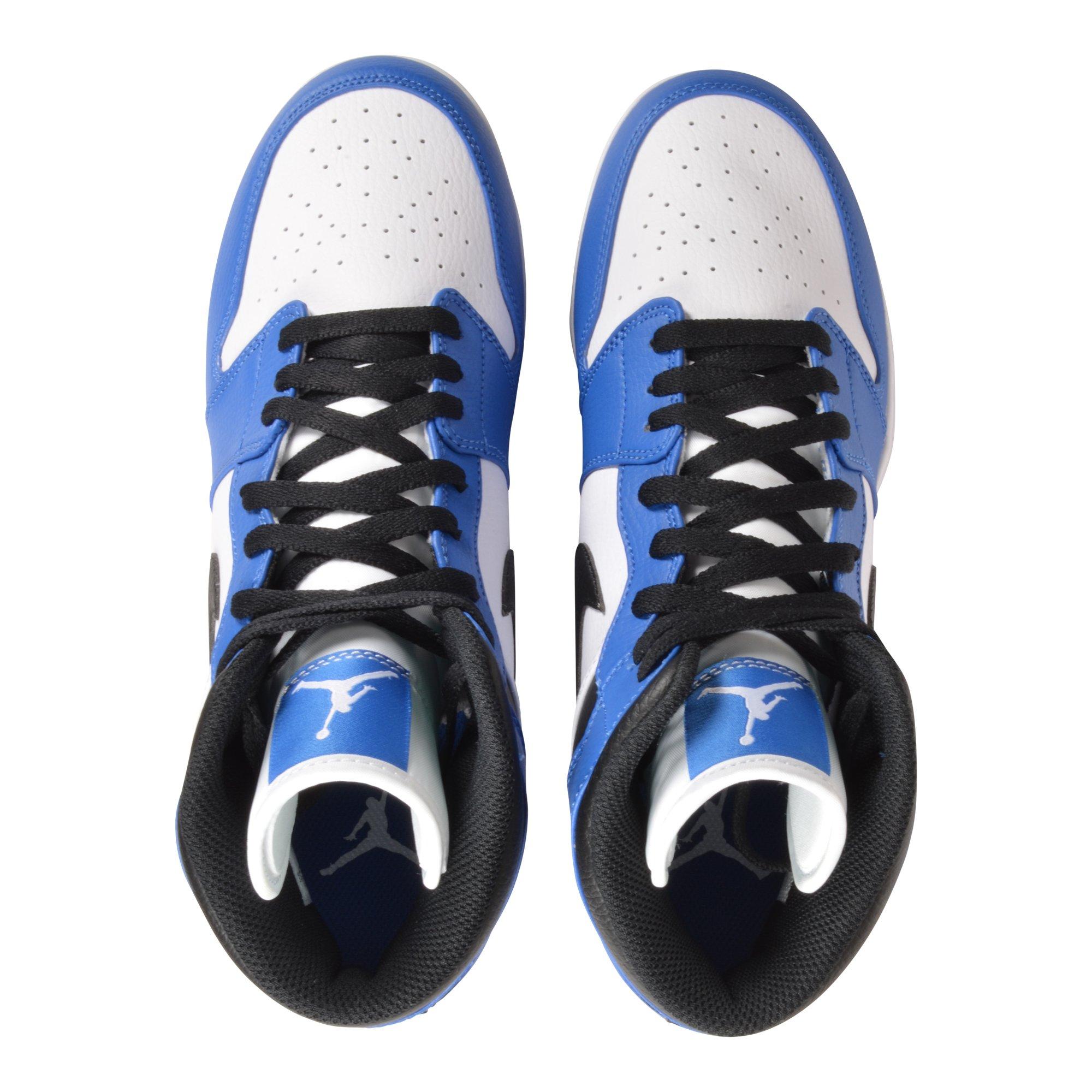 Jordan 1 Mid TD "Black/Royal/White" Men's Football Cleat - Black/Royal/White Thumbnail View 6