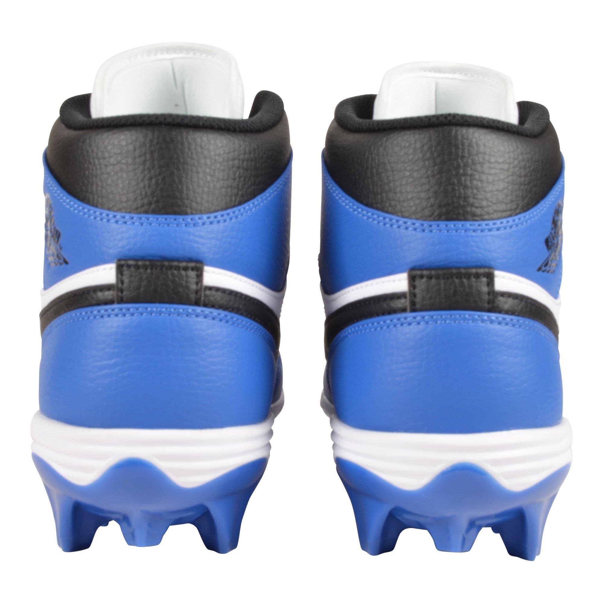 Jordan 1 Mid TD "Black/Royal/White" Men's Football Cleat - Black/Royal/White Thumbnail View 7