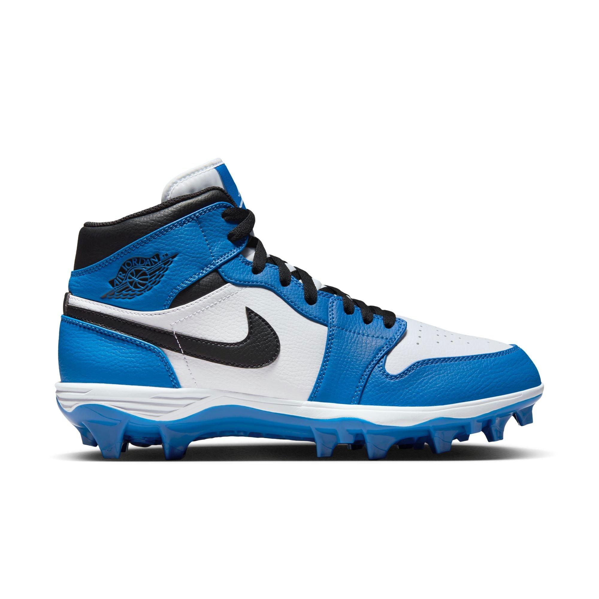 Jordan 1 Mid TD Football Cleat Black/Royal/White | Hibbett display picture 1