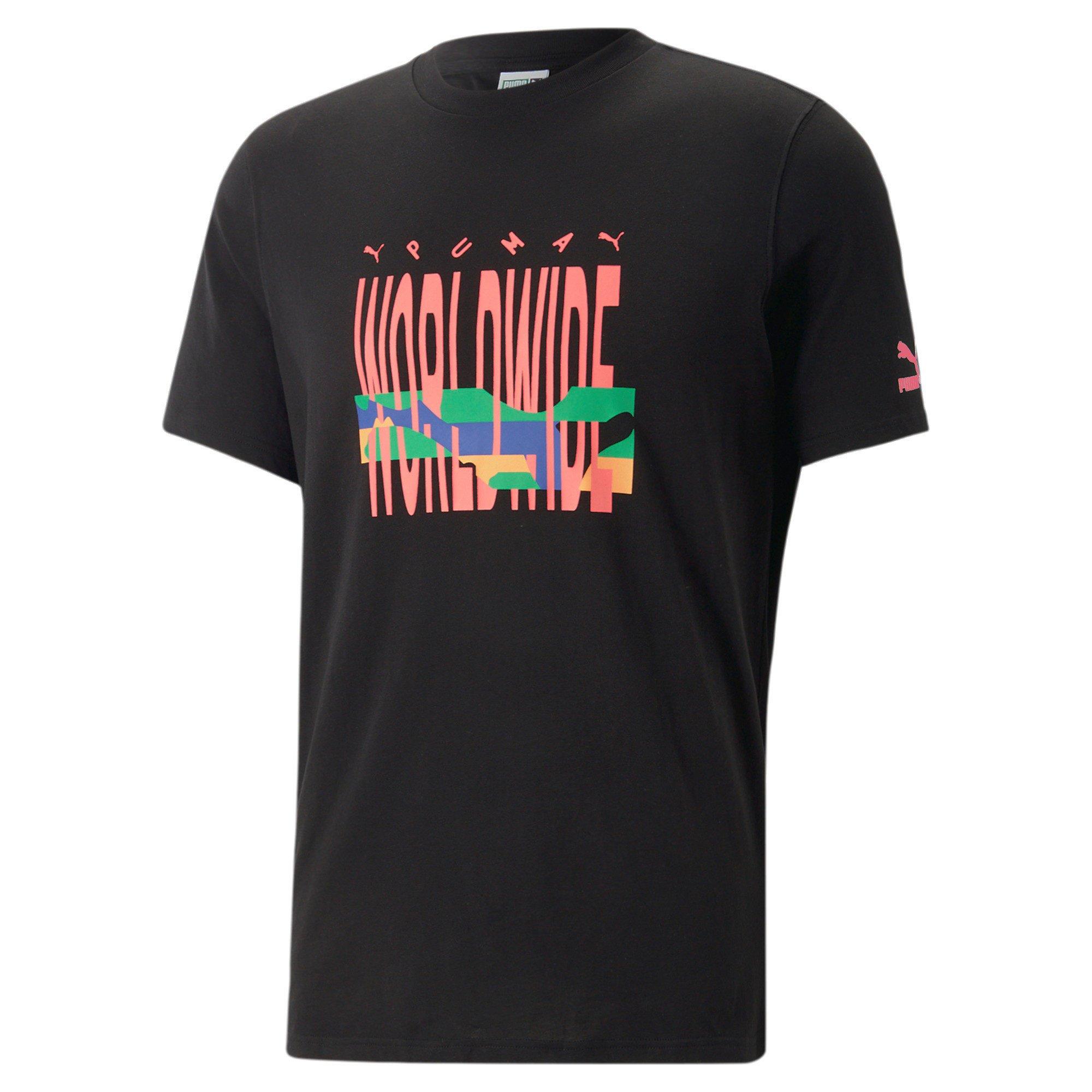 PUMA Men's Wavefront Graphic Tee-Black - BLACK