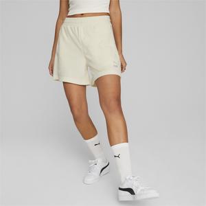 PUMA Women's Classics Towelling Shorts-Cream - CREAM