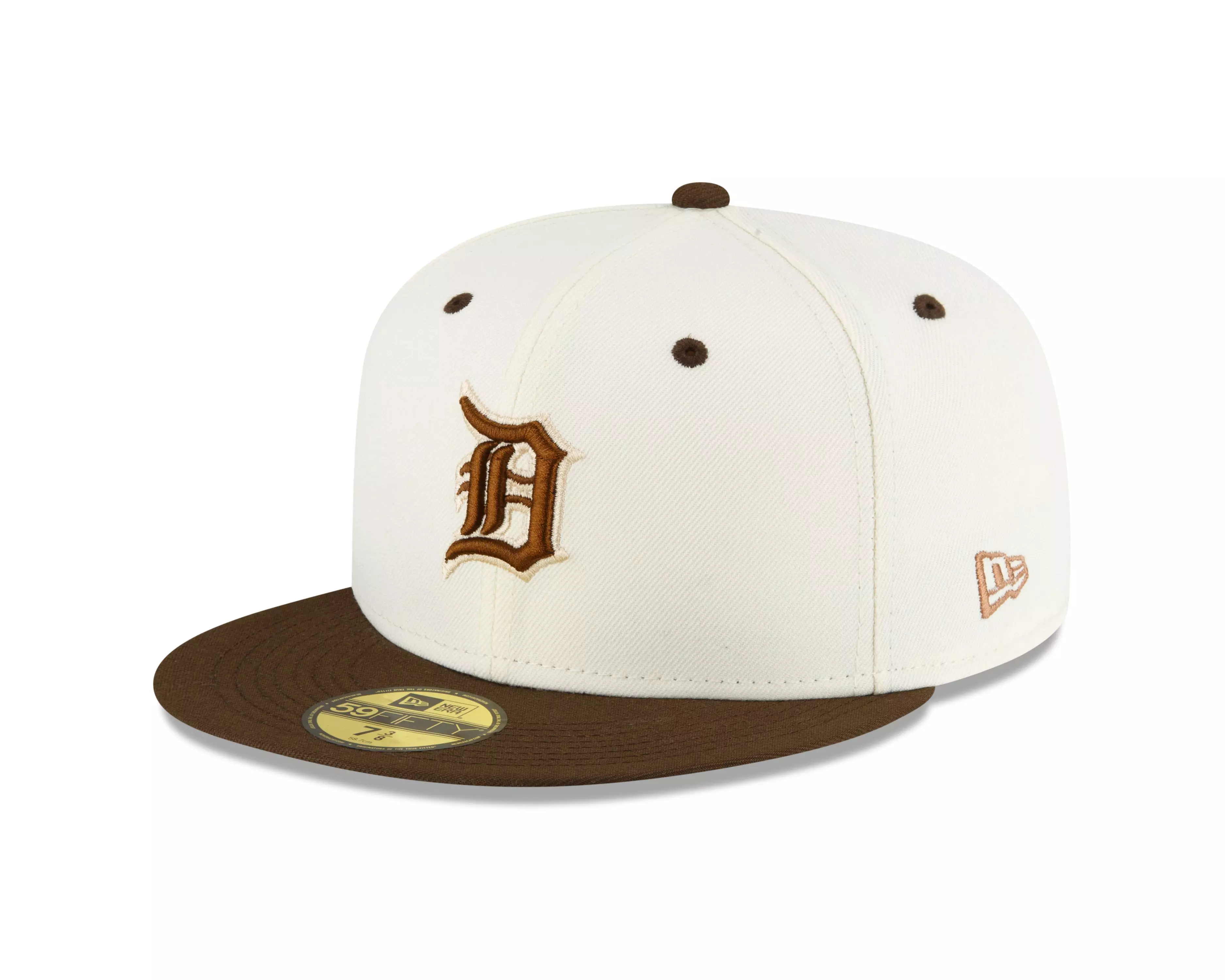 New Era Detroit Tigers 59FIFTY Off White Chocolate Fitted Hat - WHITE