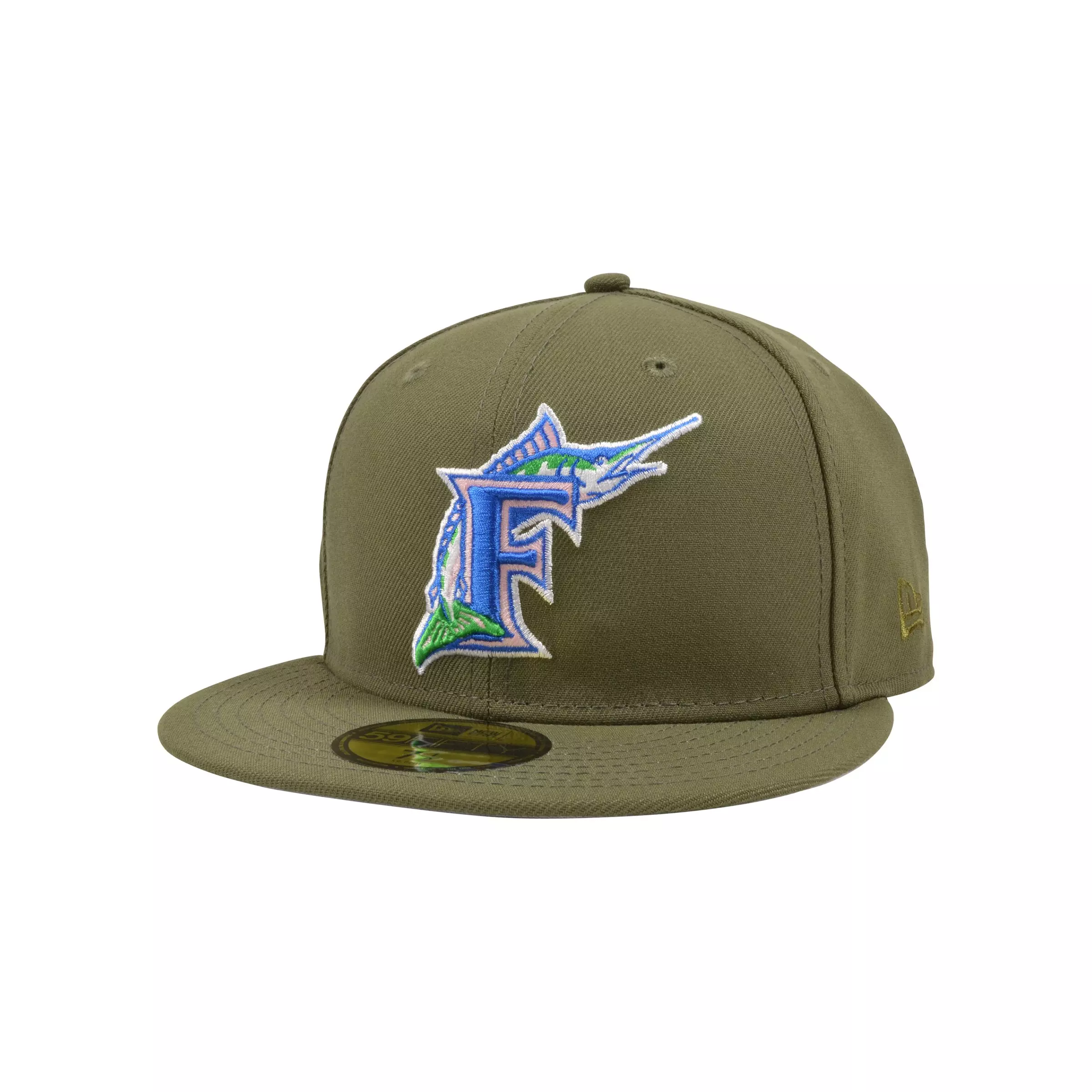 New Era Florida Marlins 59FIFTY 1993 Inaugural Year Fitted Hat - OLIVE