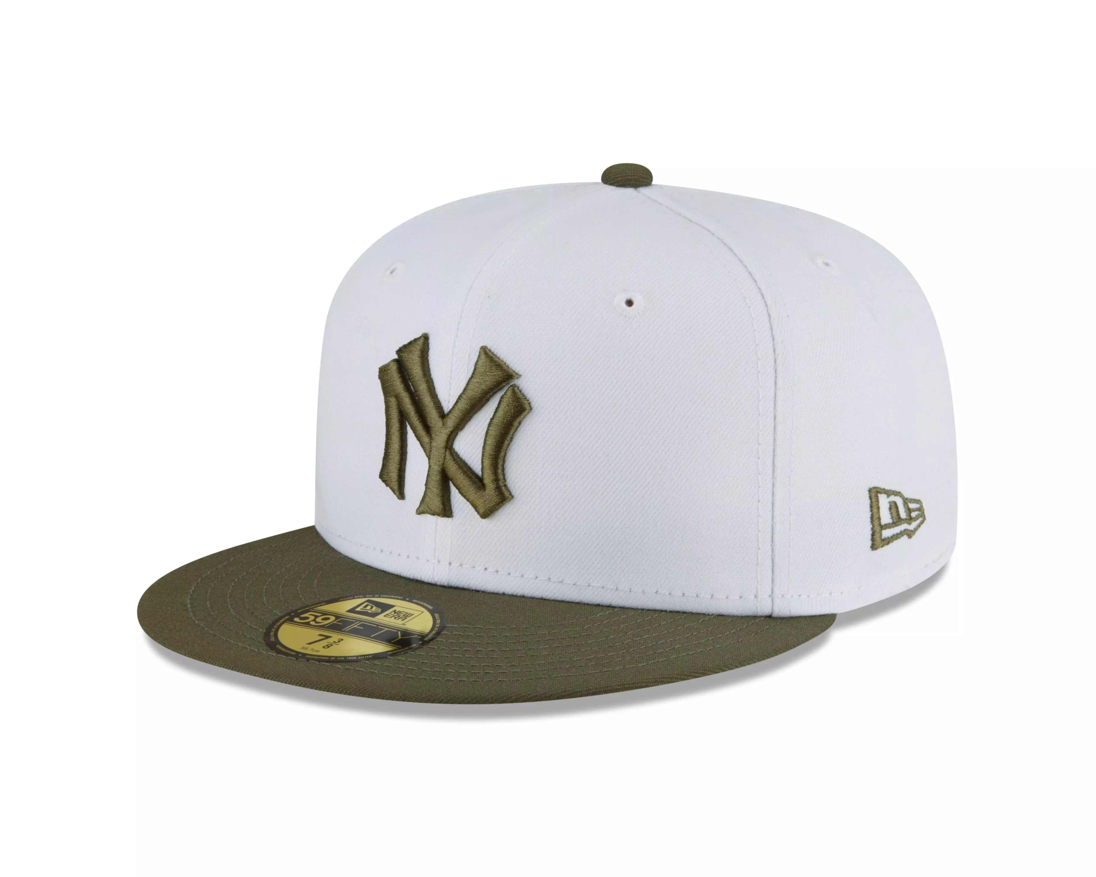 New Era New York Yankees 59FIFTY Olive Cooperstown Heritage Fitted Hat - WHITE
