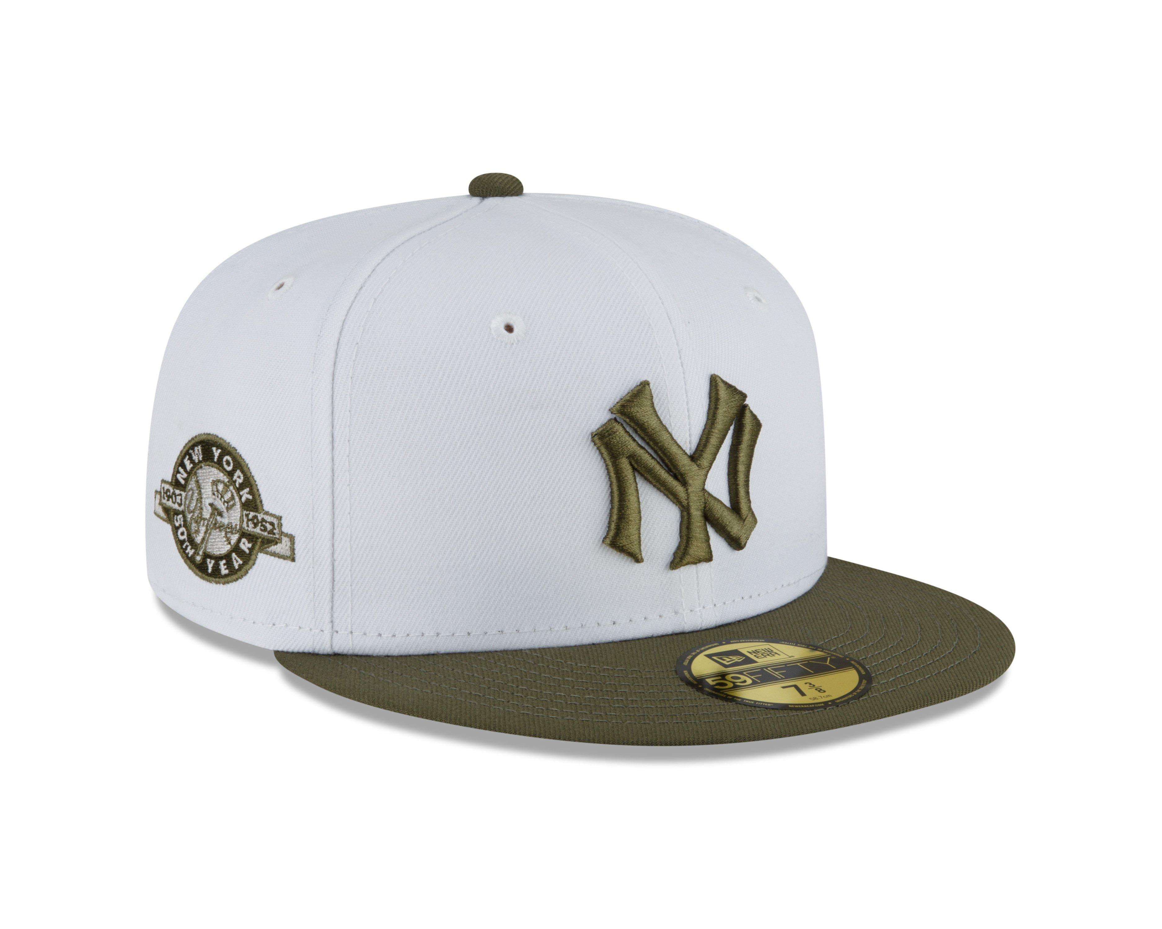 New York Yankees Wool Fitted Hat New Era 59FIFTY 7 3/8 Olive Green Baseball  Cap