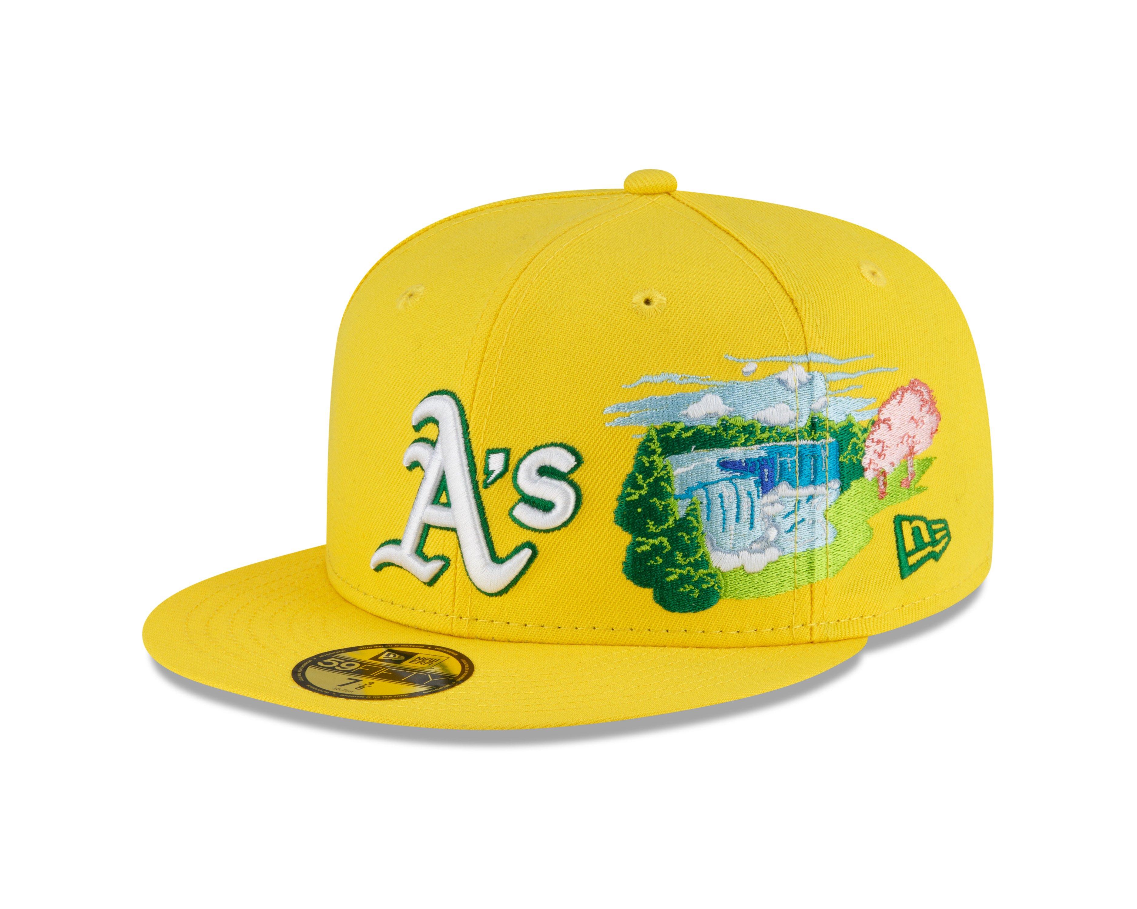 yellow oakland a's hat