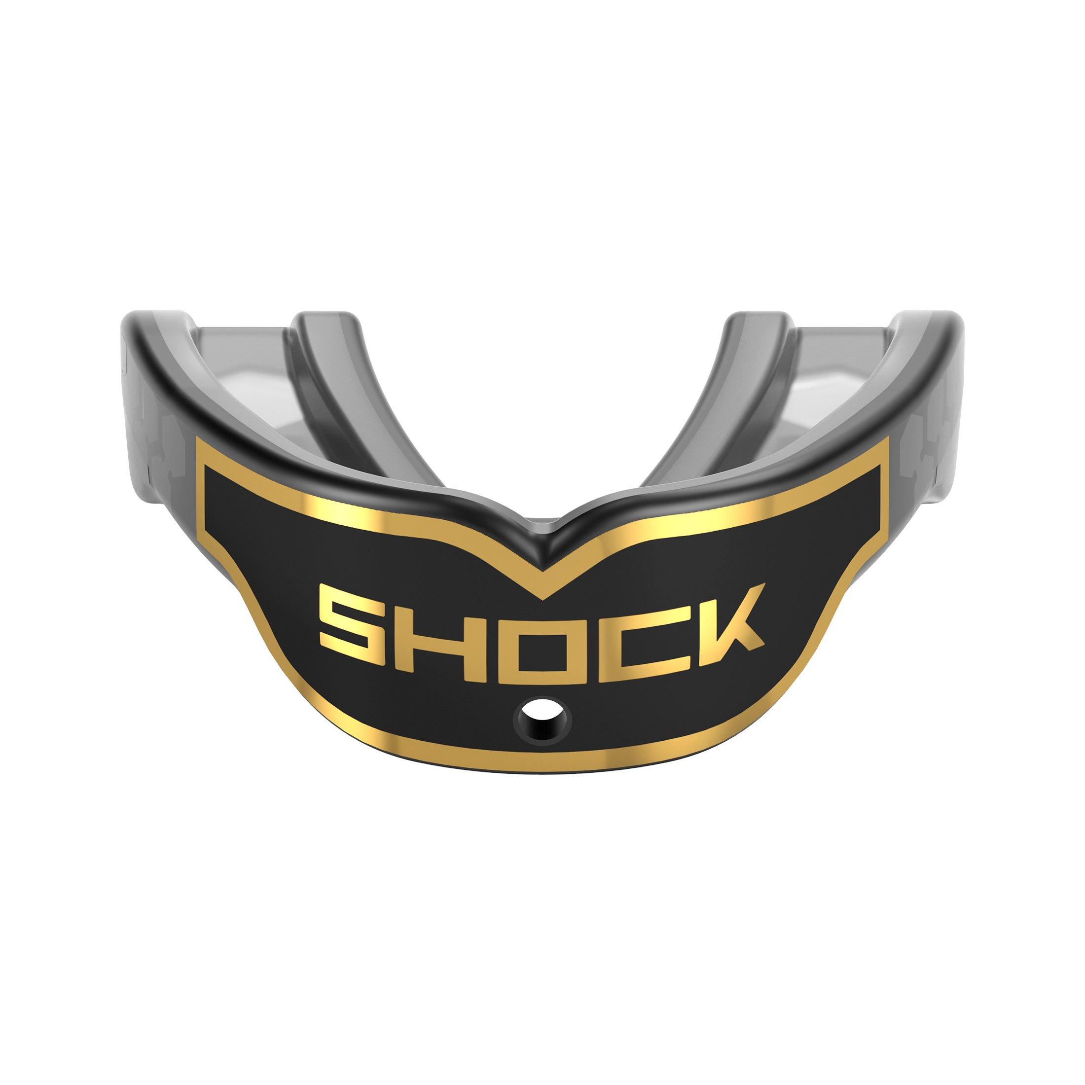 Shock Doctor Youth Gel Max Power Print Football Mouthguard - Black/Gold