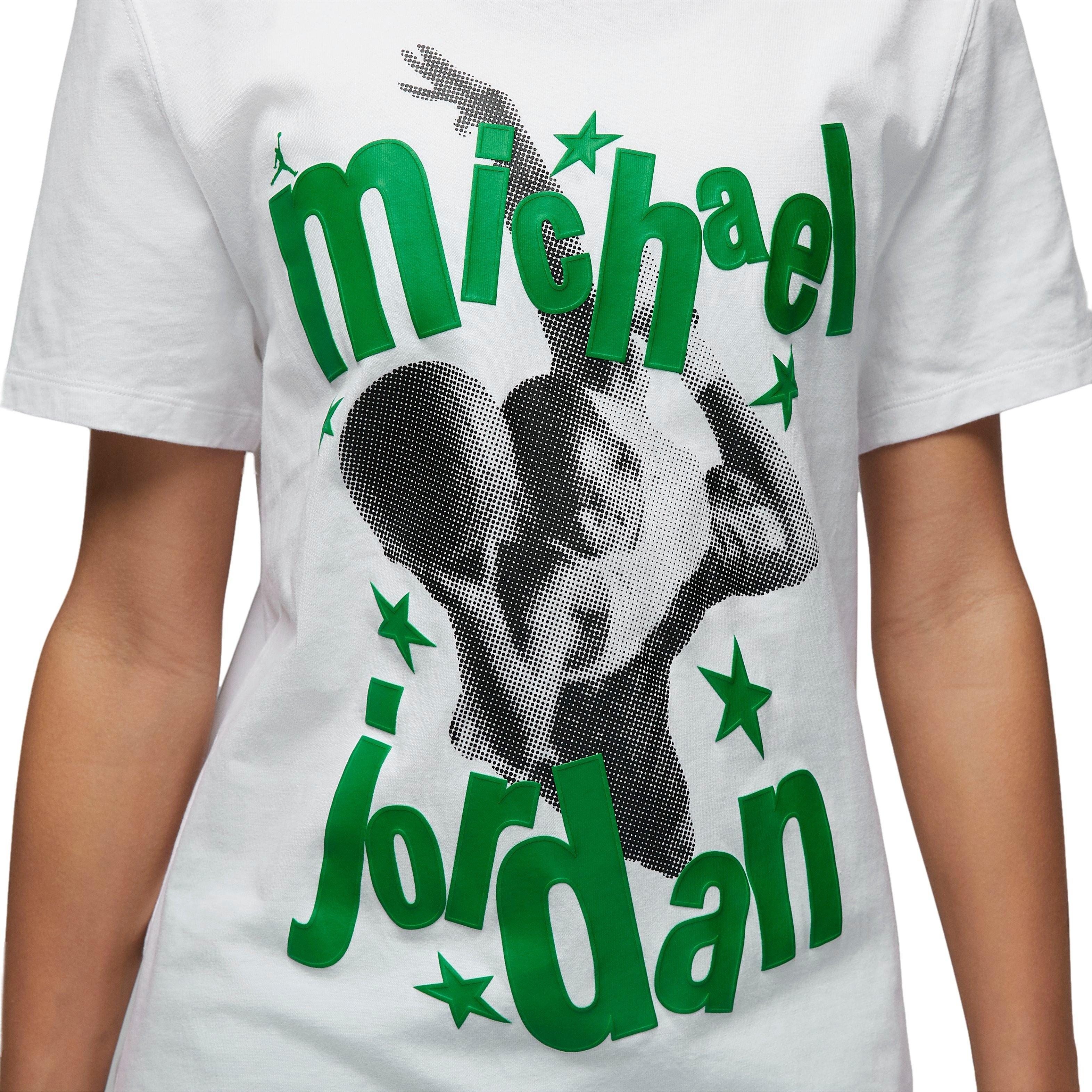 Jordan Women's (Her)itage Crew Tee-White/Green - WHITE/GREEN Thumbnail View 4