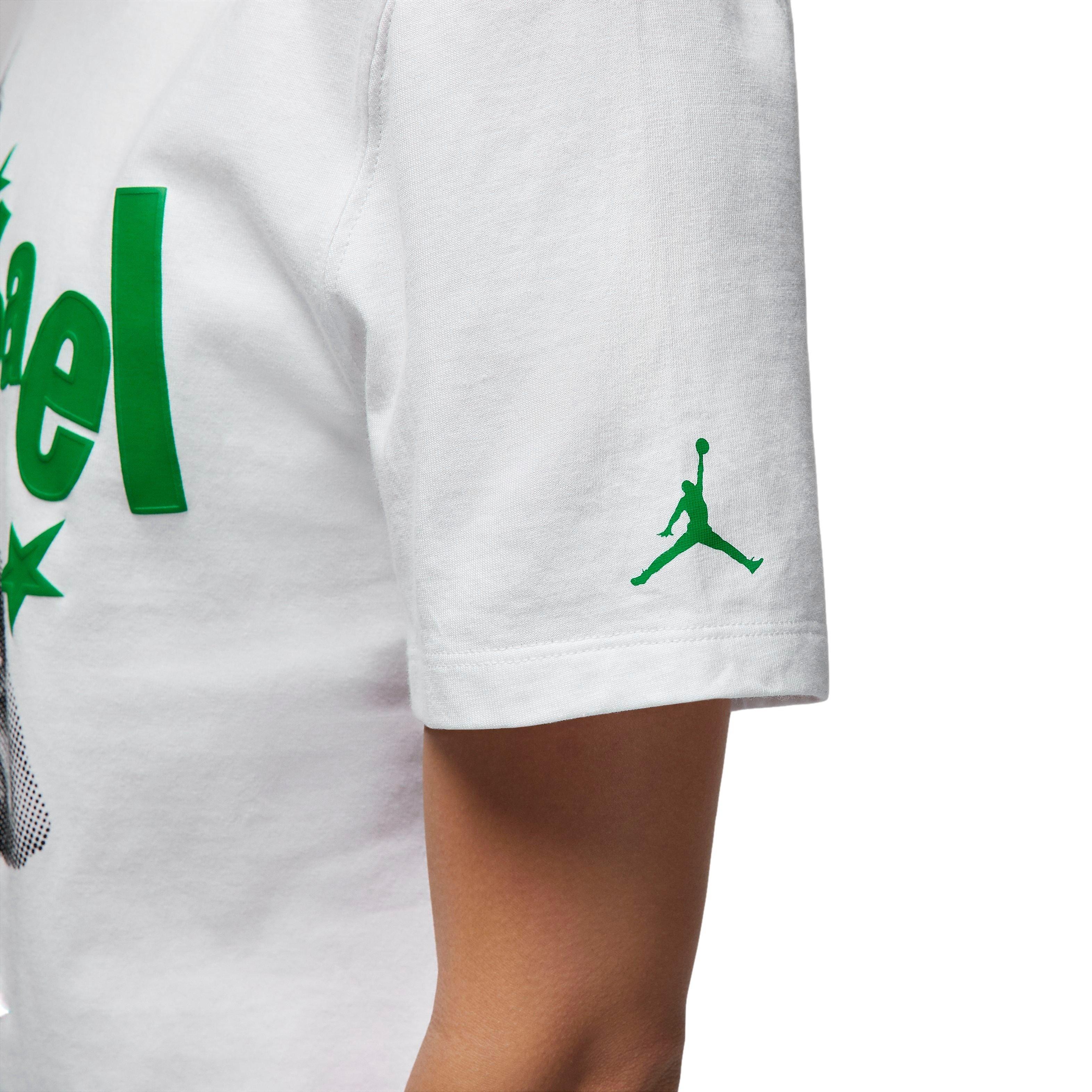 Jordan Women's (Her)itage Crew Tee-White/Green - WHITE/GREEN Thumbnail View 5