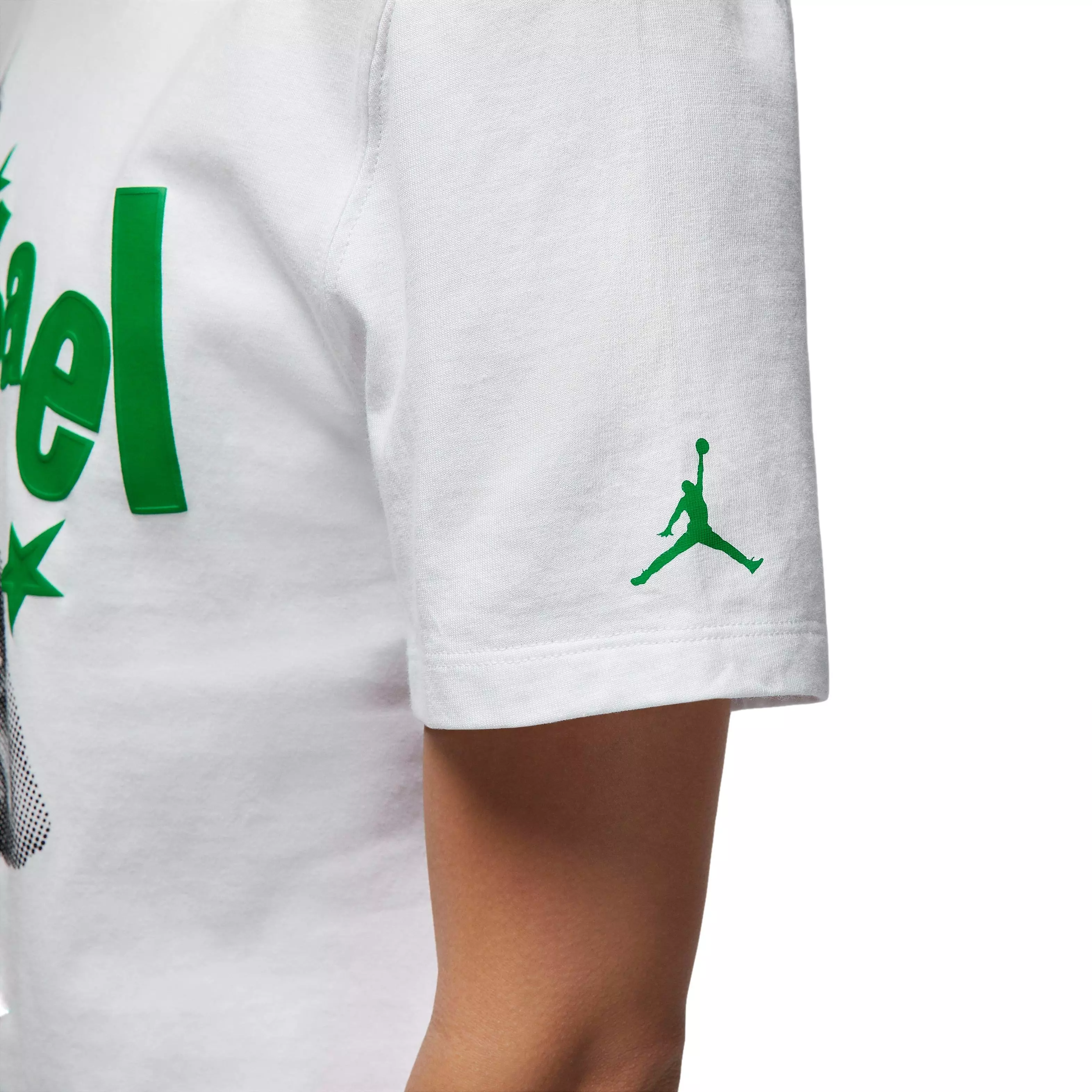 Jordan Women's (Her)itage Crew Tee-White/Green - WHITE/GREEN