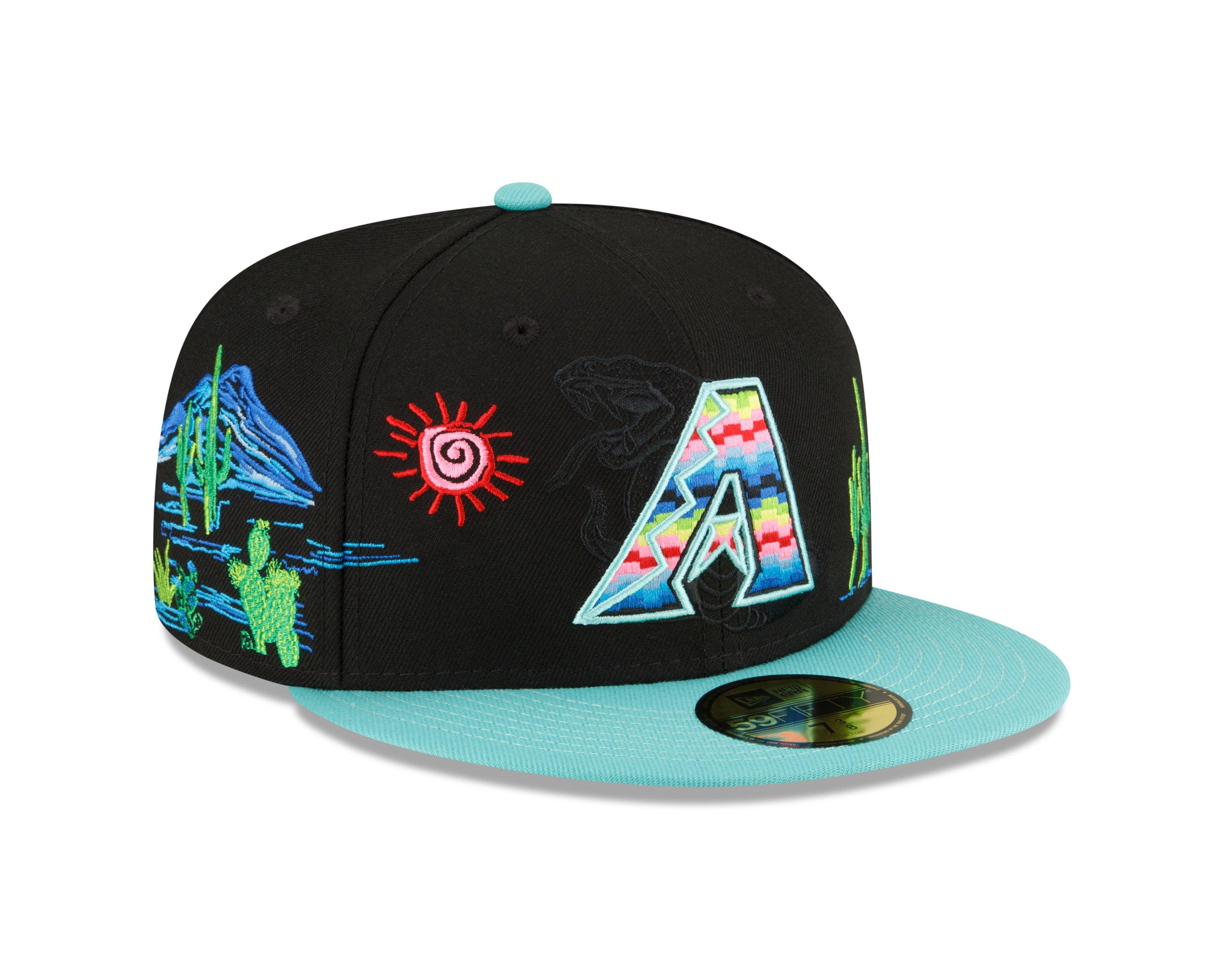 New Era Arizona Diamondbacks 59FIFTY Neon Desert Fitted Hat - BLACK Thumbnail View 2